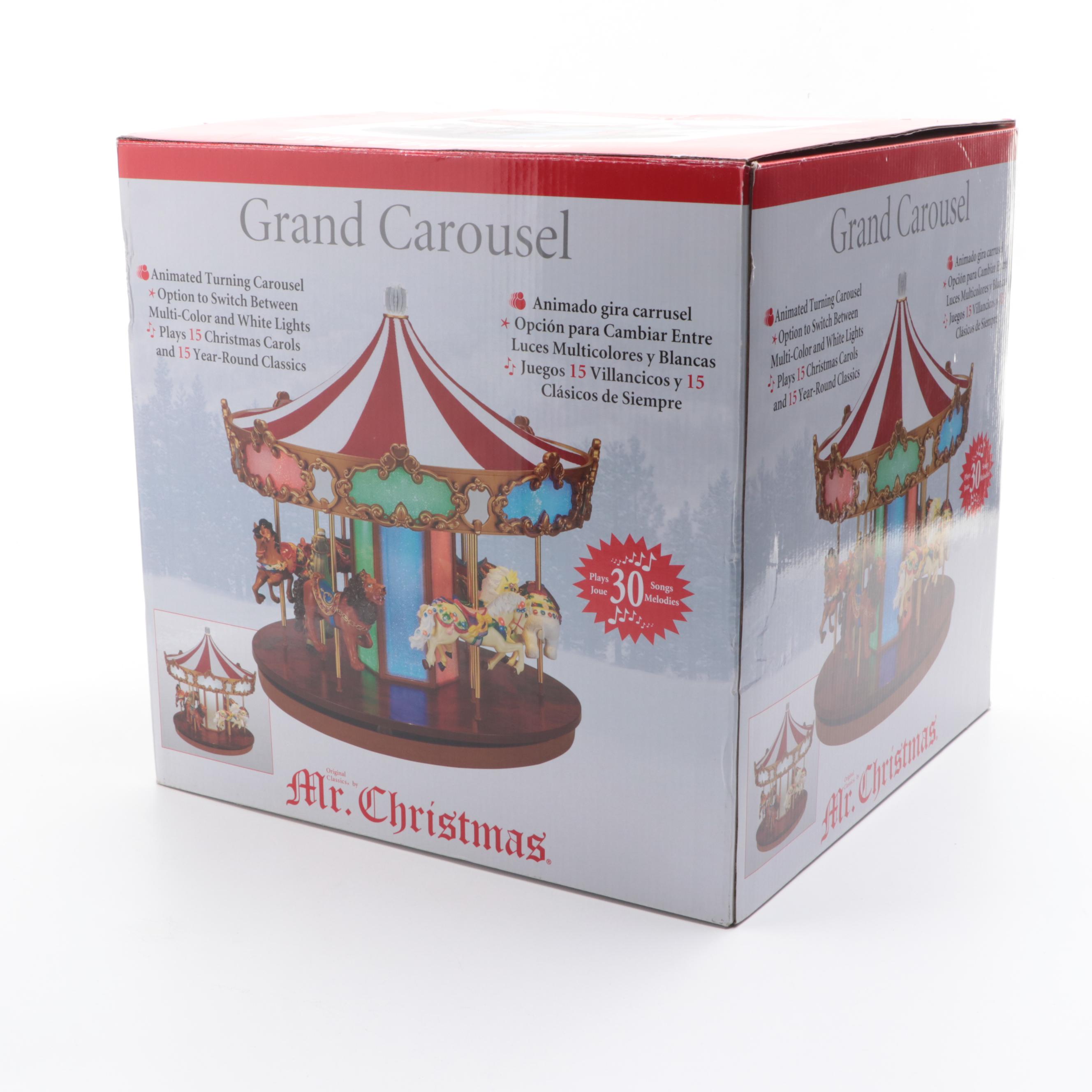Mr. Christmas Musical Grand Carousel with Carousel Themed Music Box