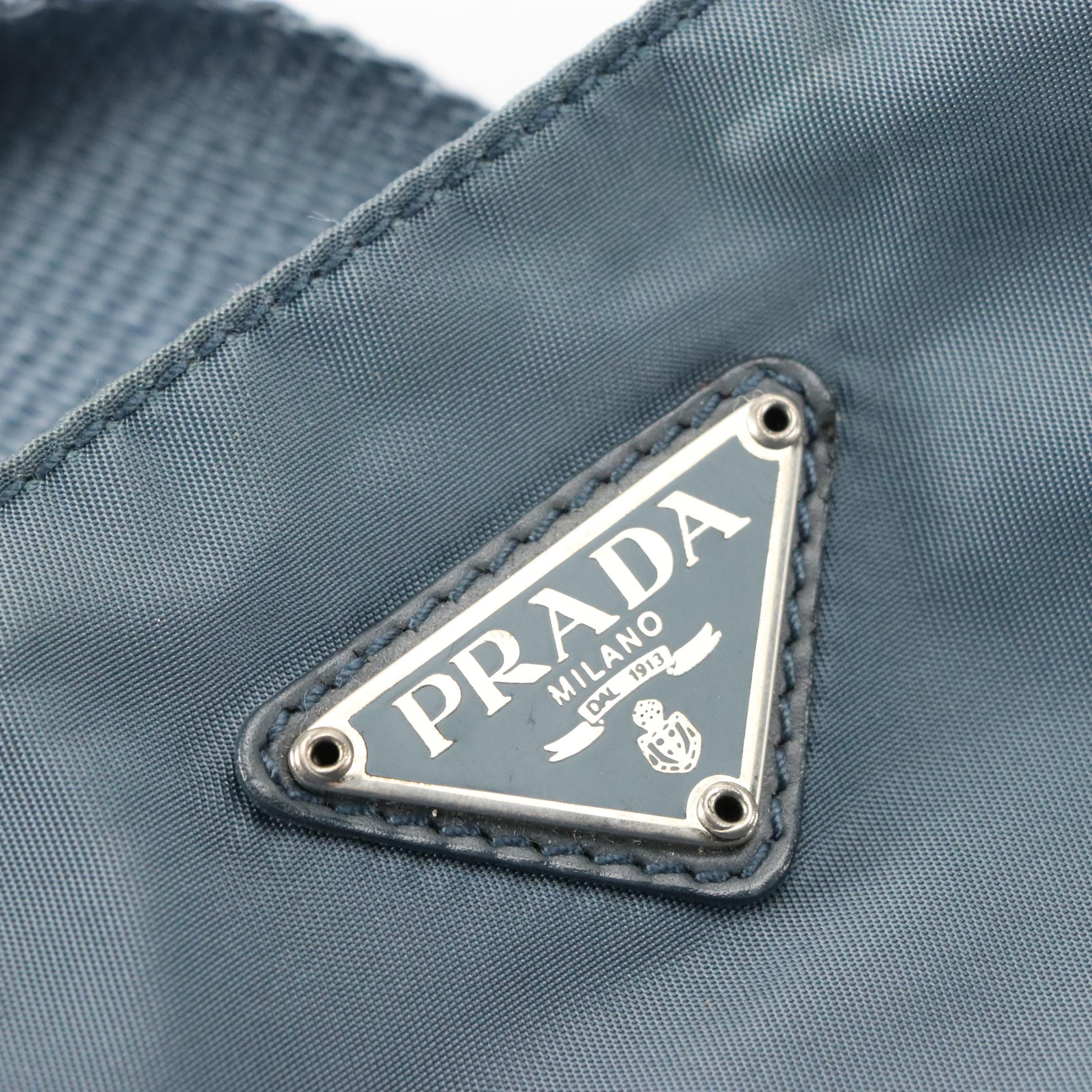 Prada Flat Crossbody Bag in Blue Tessuto Nylon