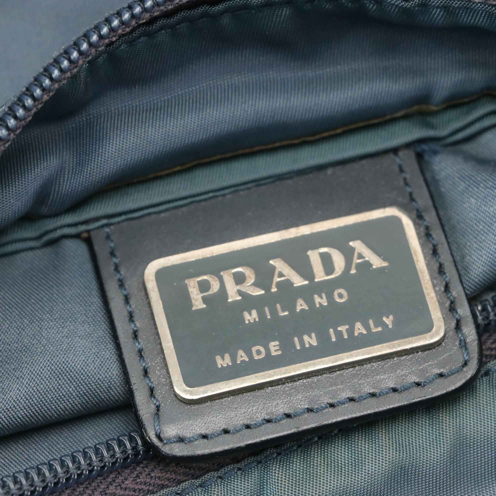 Prada Flat Crossbody Bag in Blue Tessuto Nylon