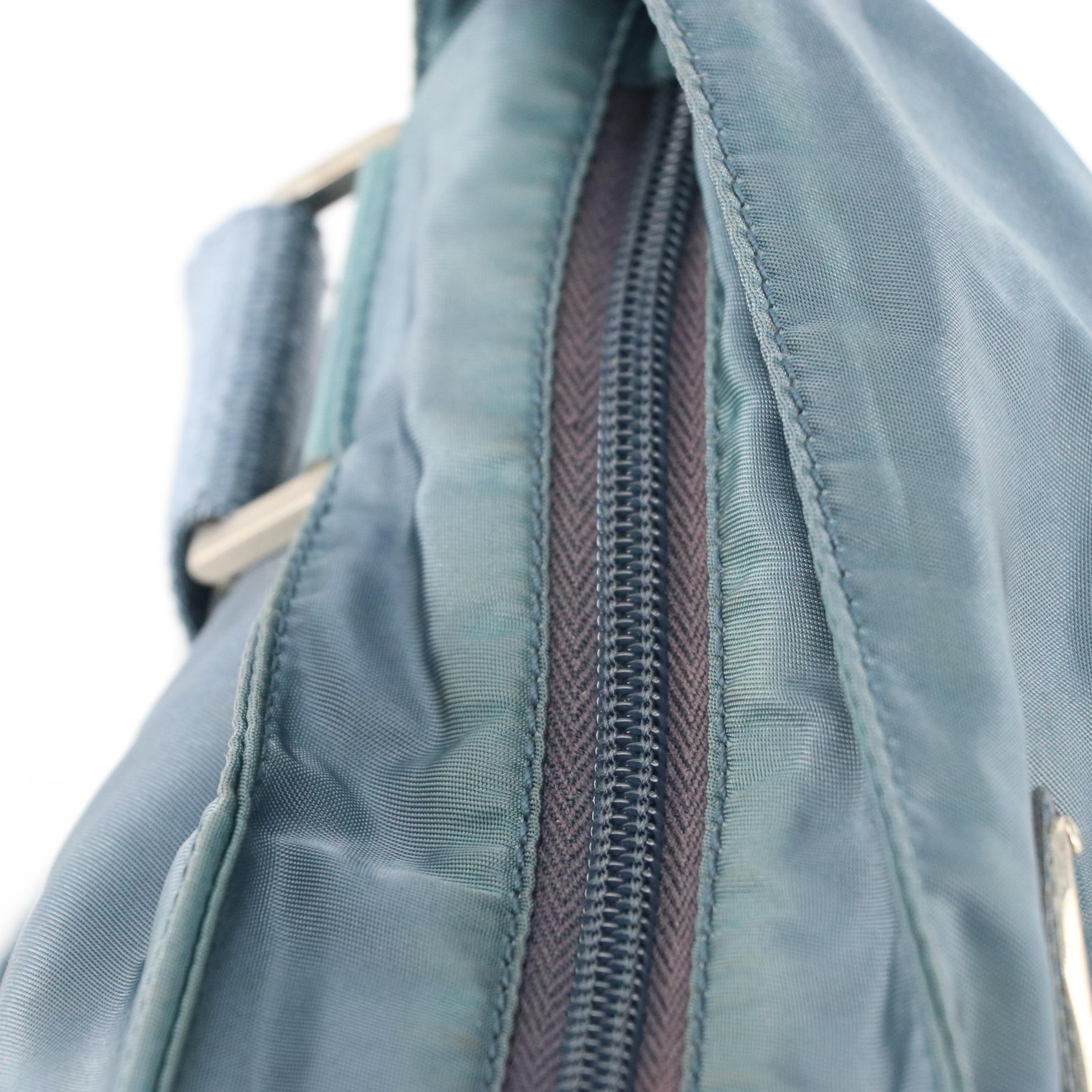 Prada Flat Crossbody Bag in Blue Tessuto Nylon