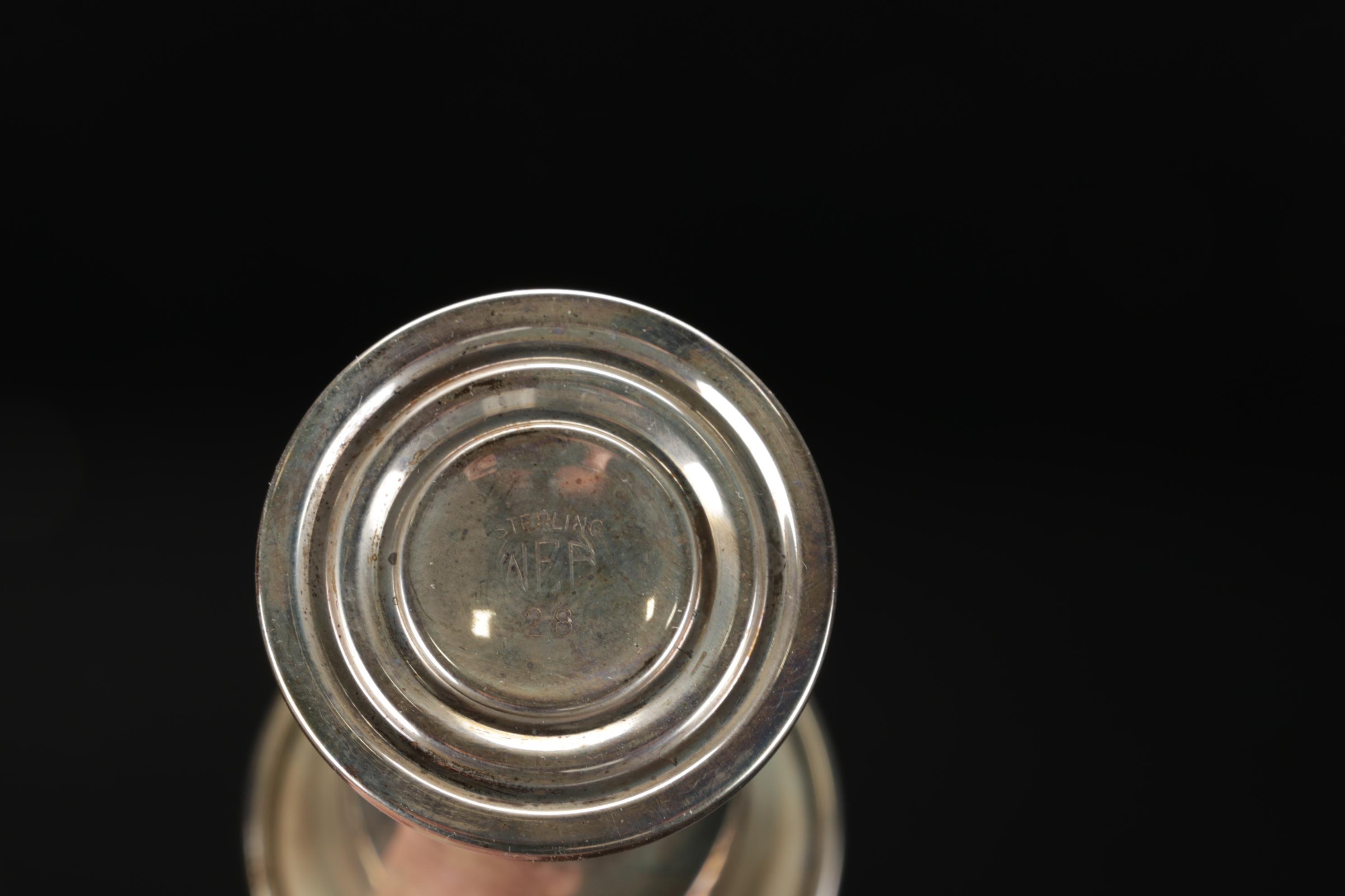 Newport, Webb Sterling Silver Cordial Cups with India Sterling Souvenir Spoons