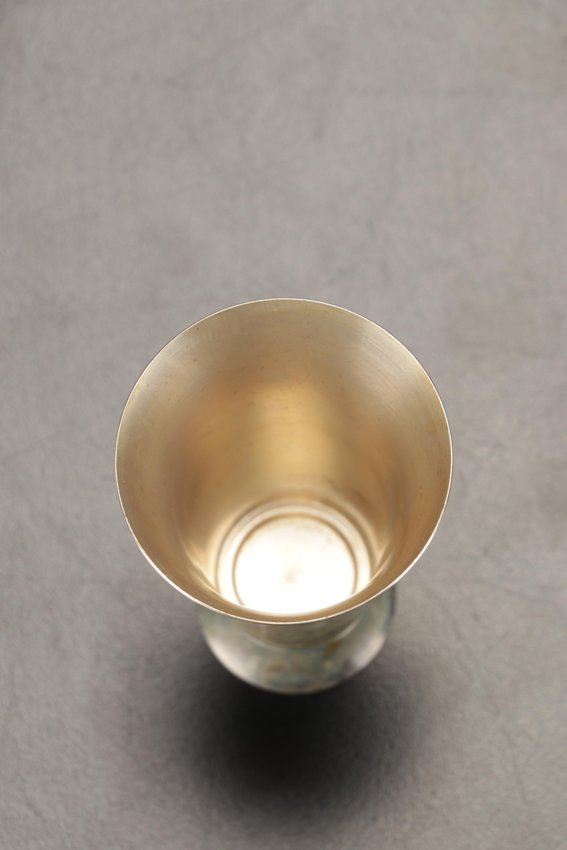 Newport, Webb Sterling Silver Cordial Cups with India Sterling Souvenir Spoons