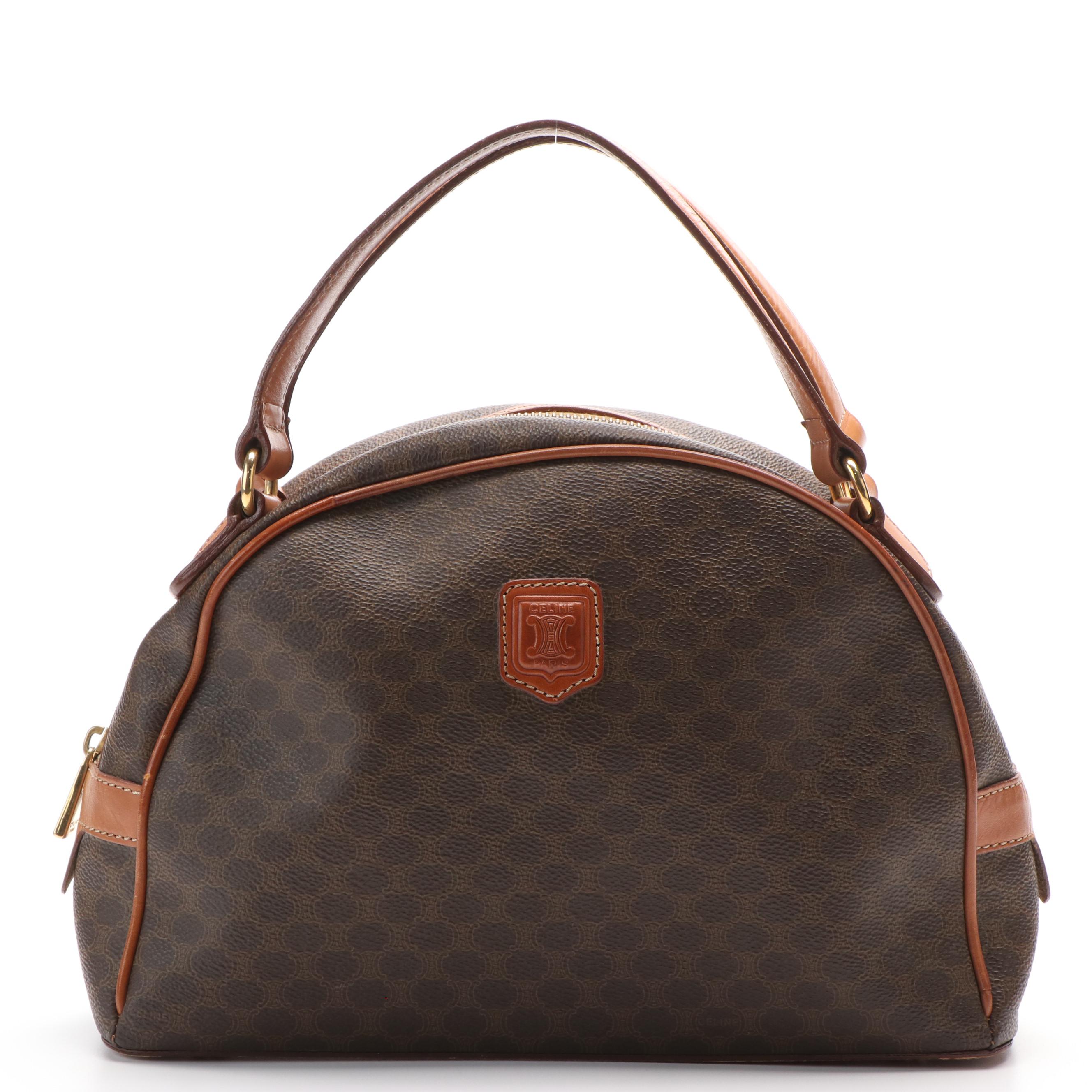 Celine Macadam Dome Coated Canvas Handbag