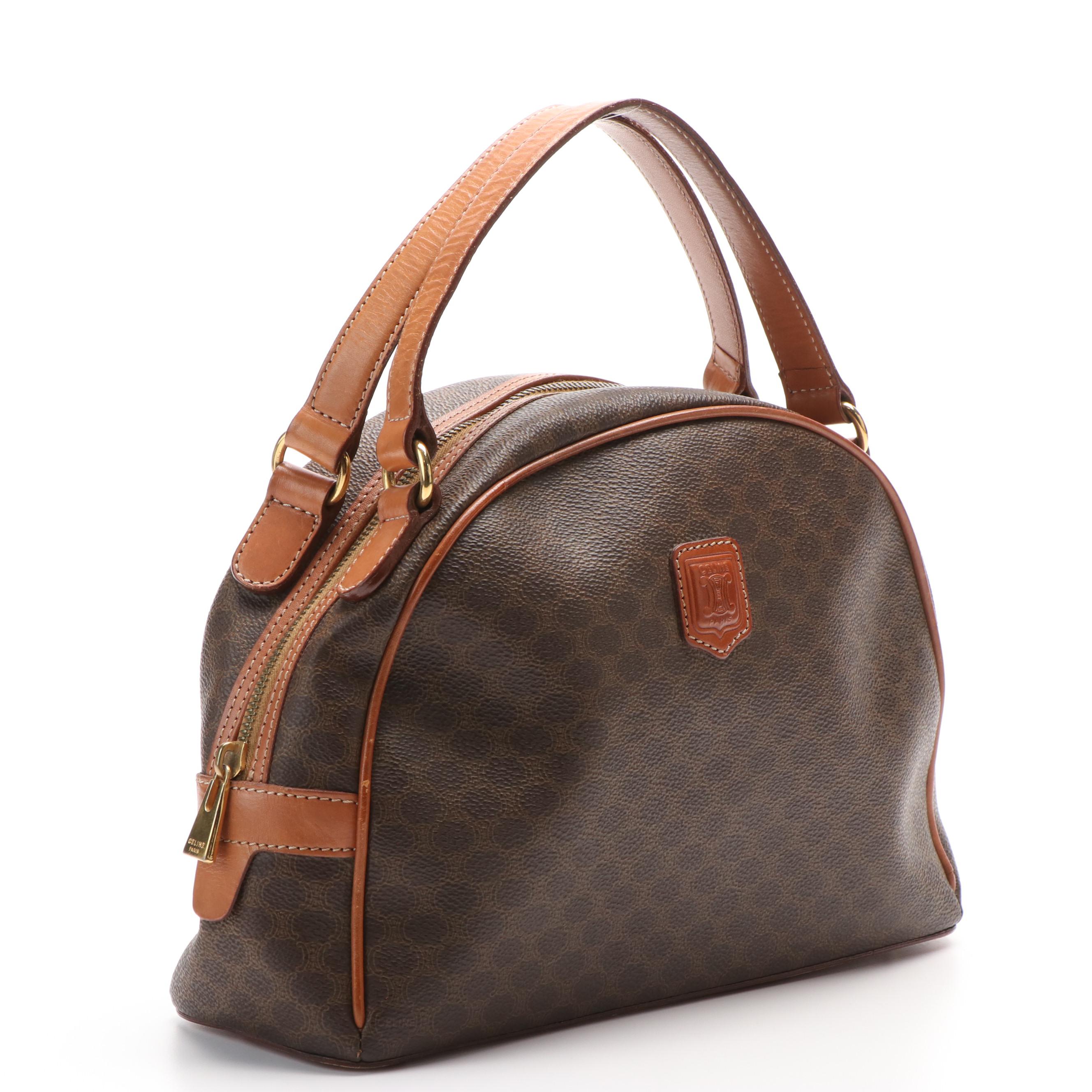 Celine Macadam Dome Coated Canvas Handbag