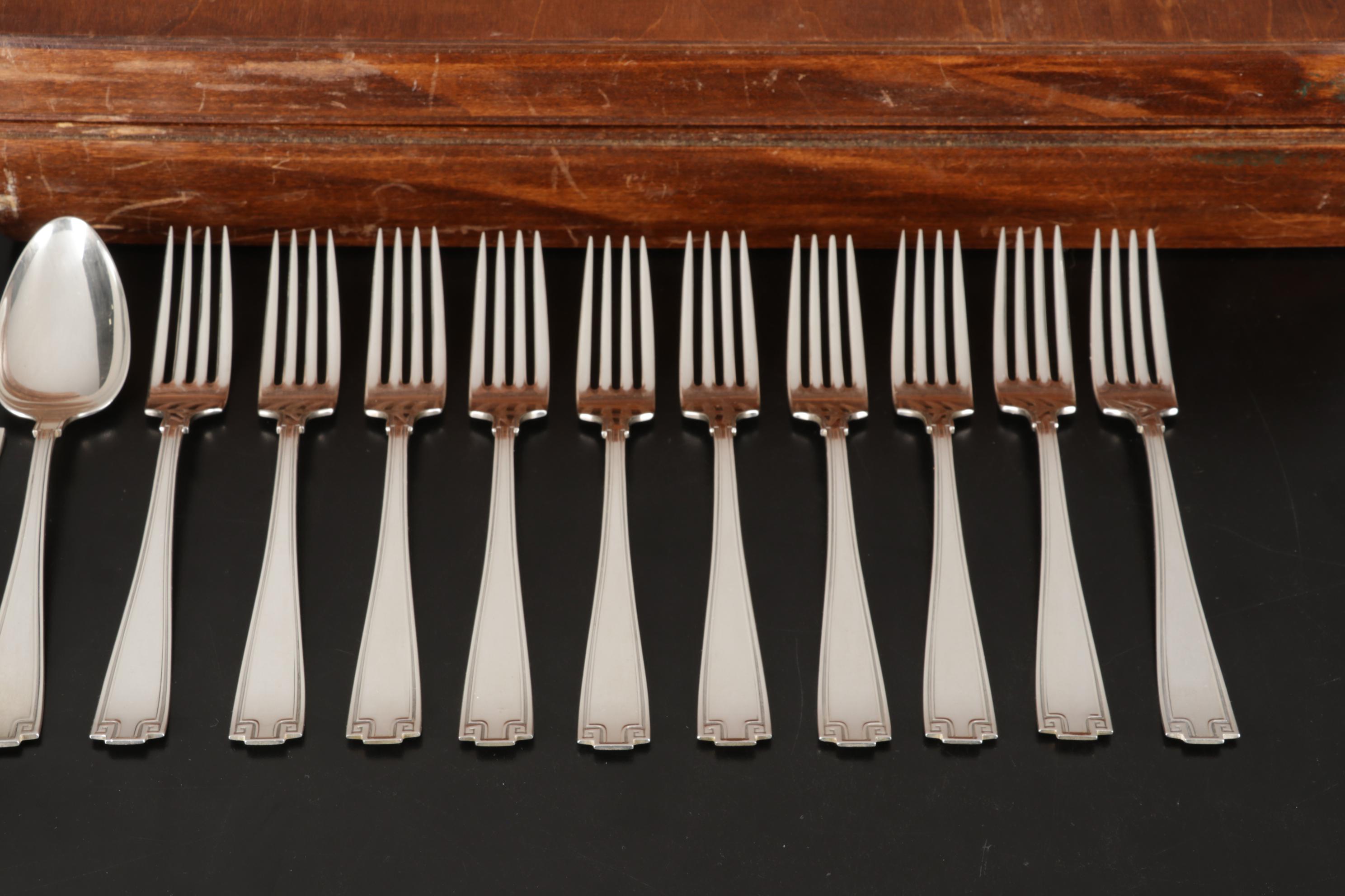Gorham "Etruscan" Sterling Silver Flatware Set in Chest, 20th Century