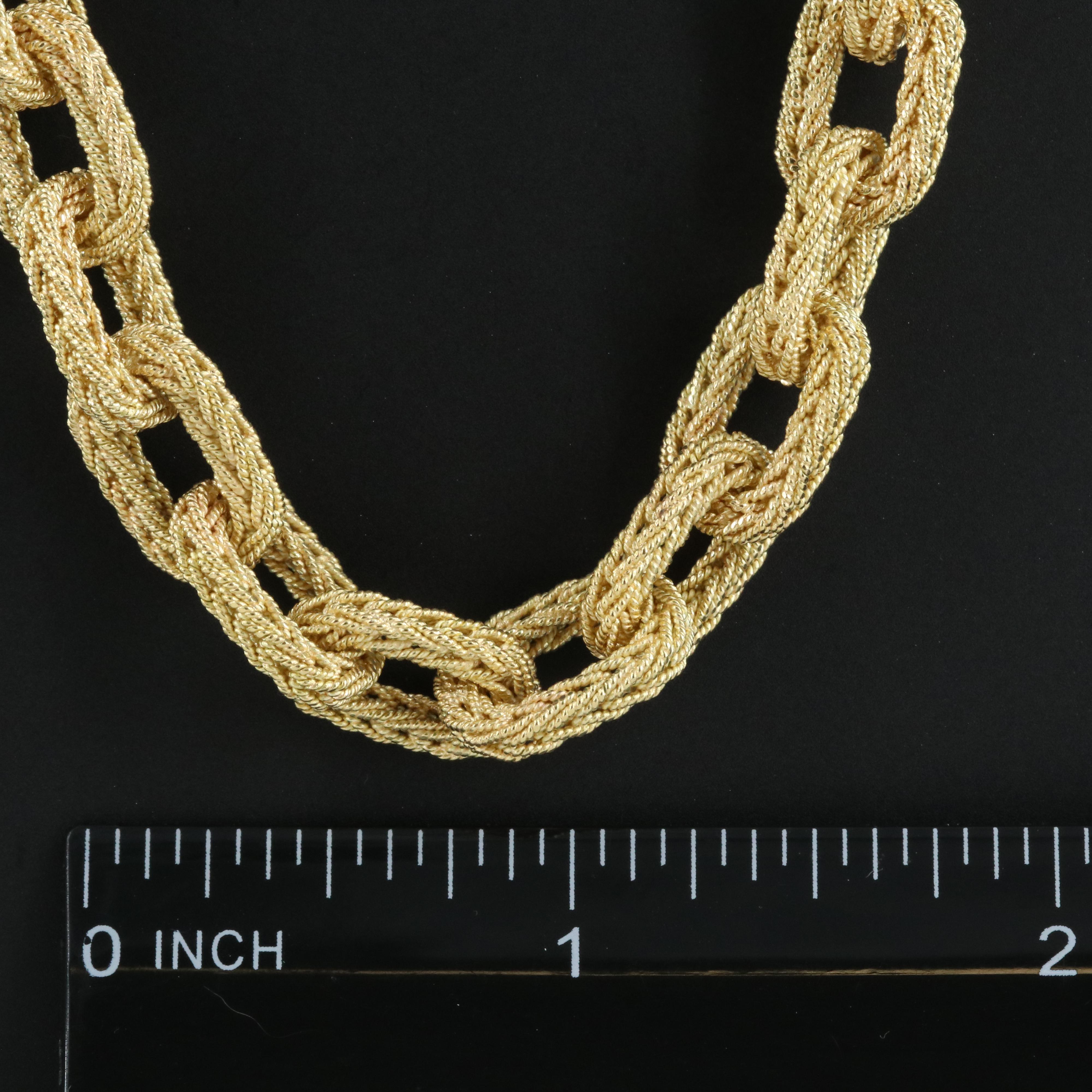 Italian 18K Braided Cable Link Necklace