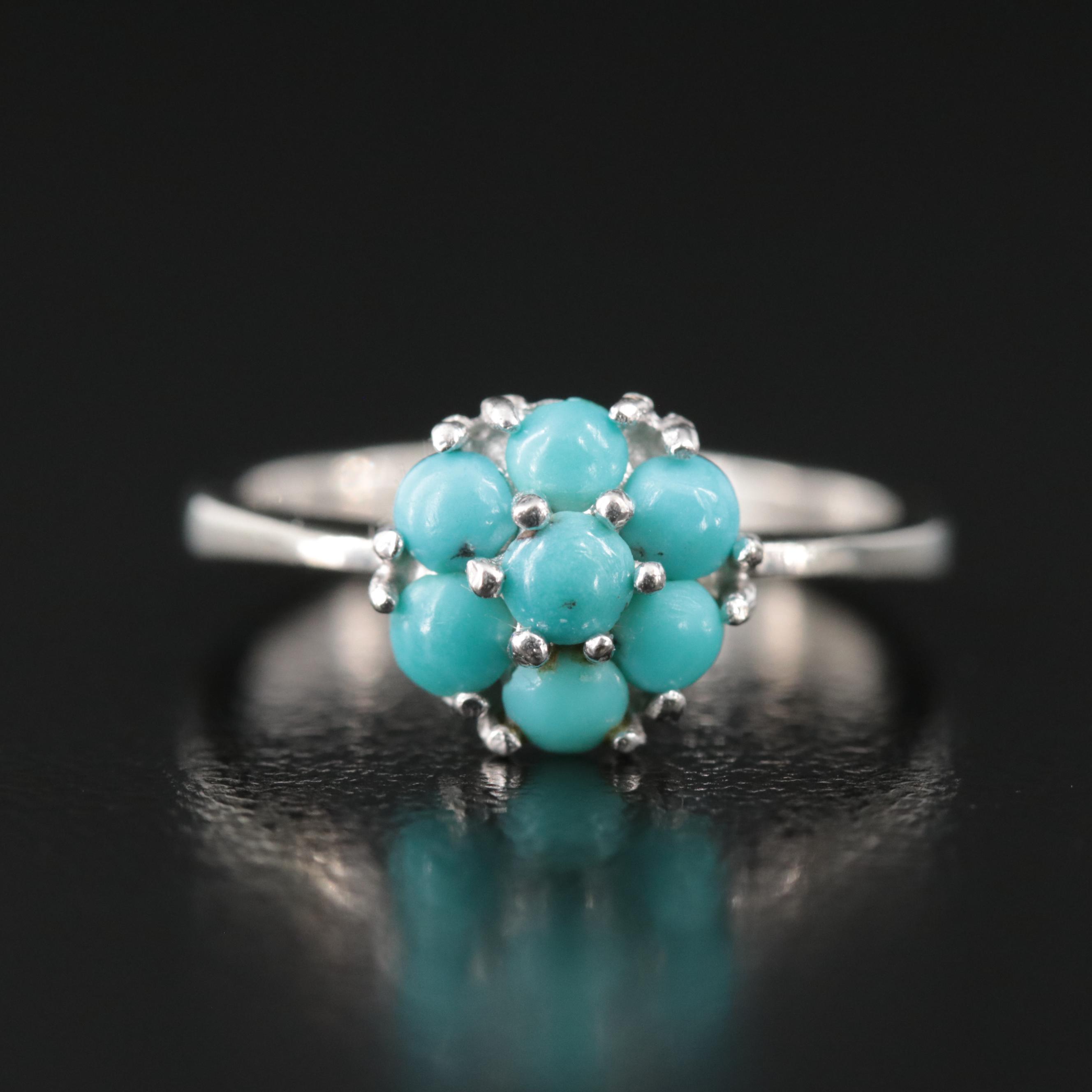 18K Turquoise Cluster Ring