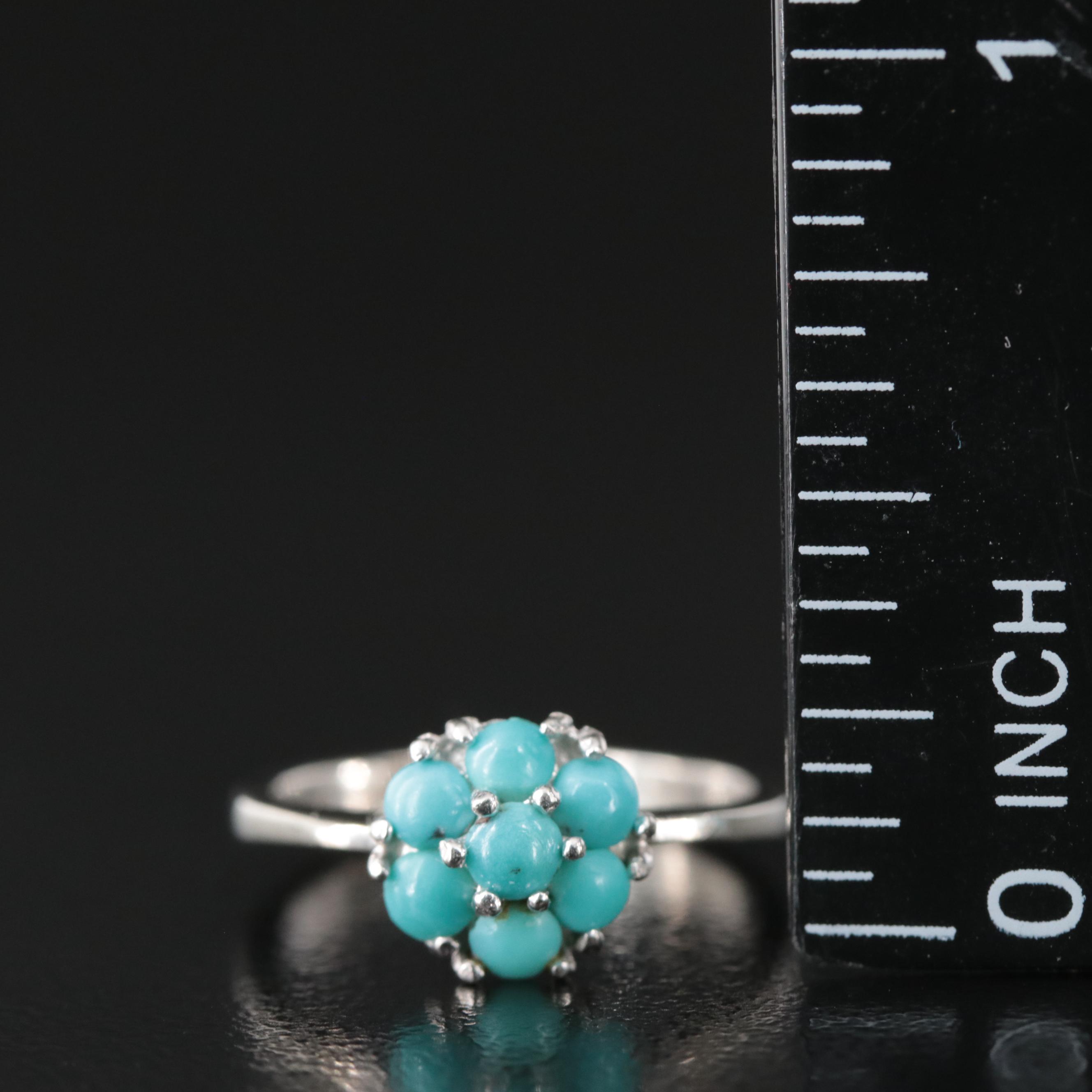 18K Turquoise Cluster Ring