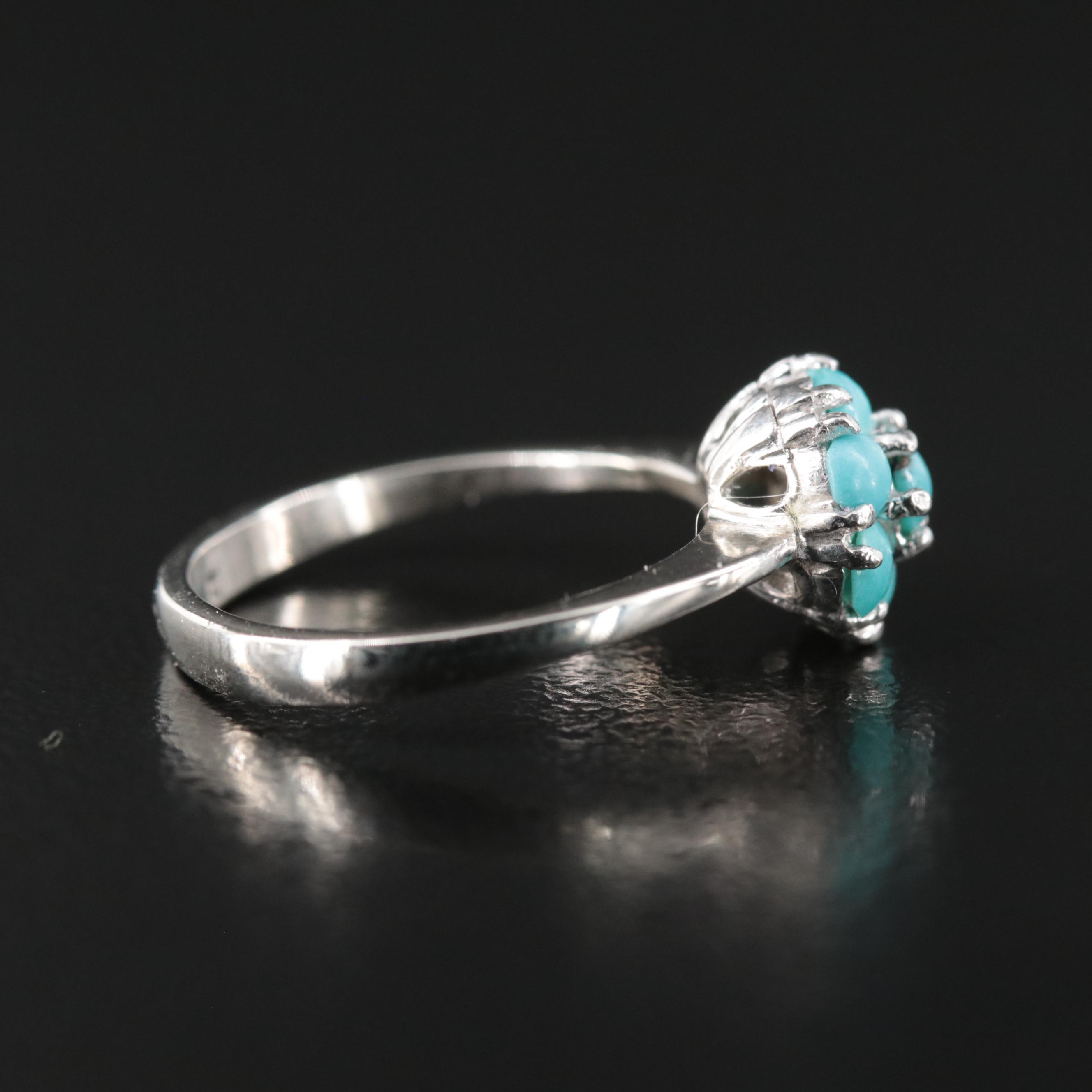 18K Turquoise Cluster Ring