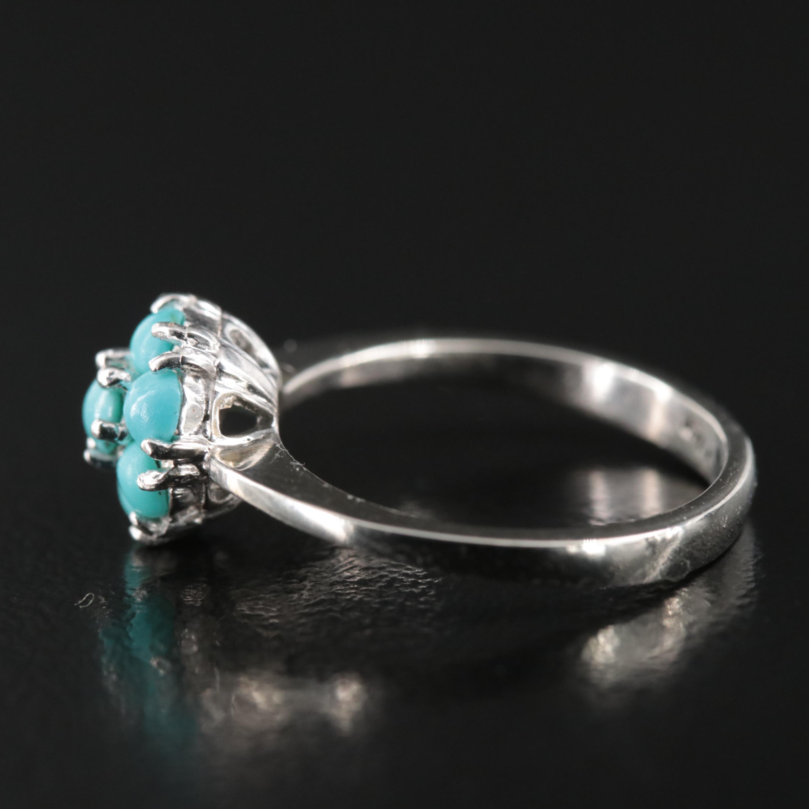 18K Turquoise Cluster Ring