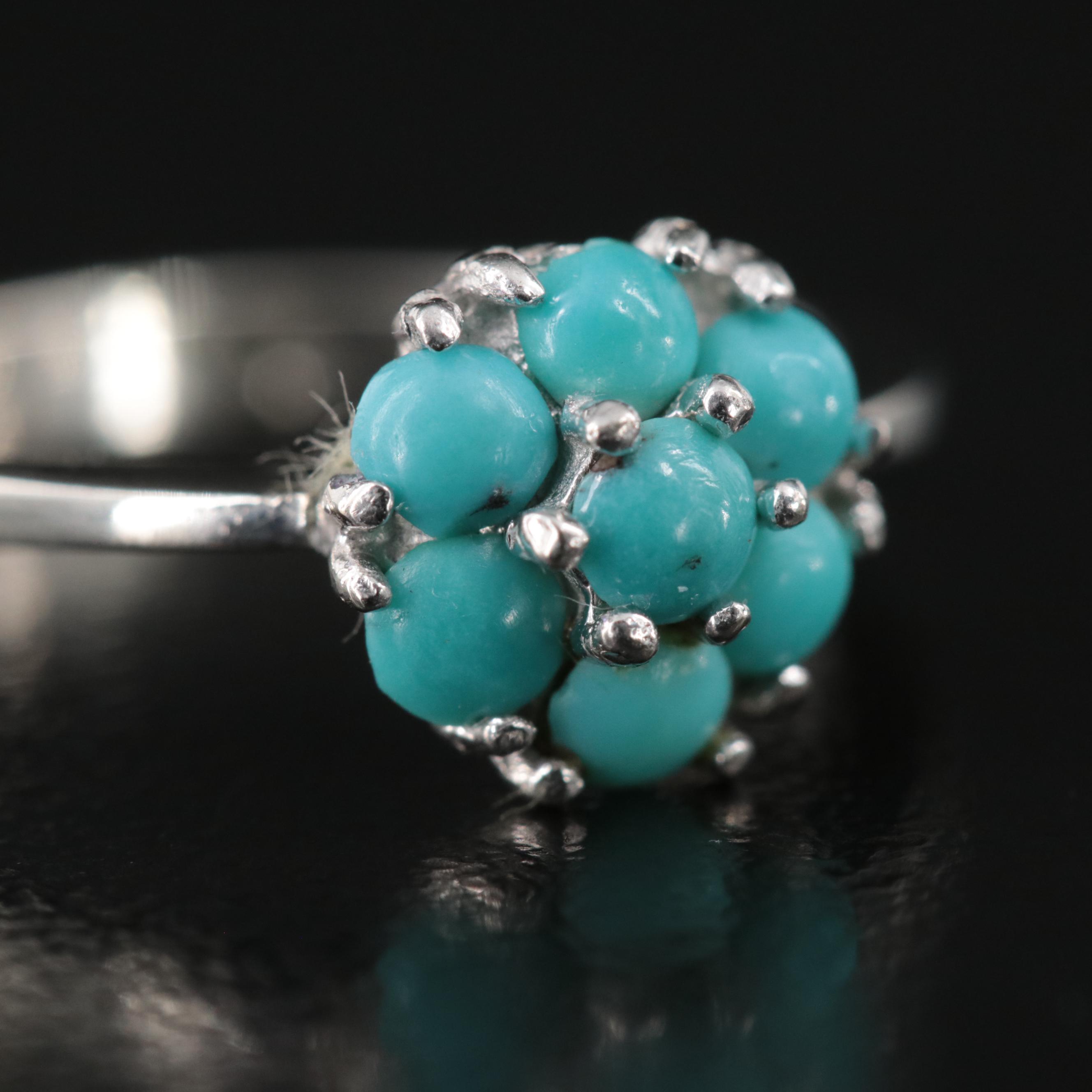 18K Turquoise Cluster Ring