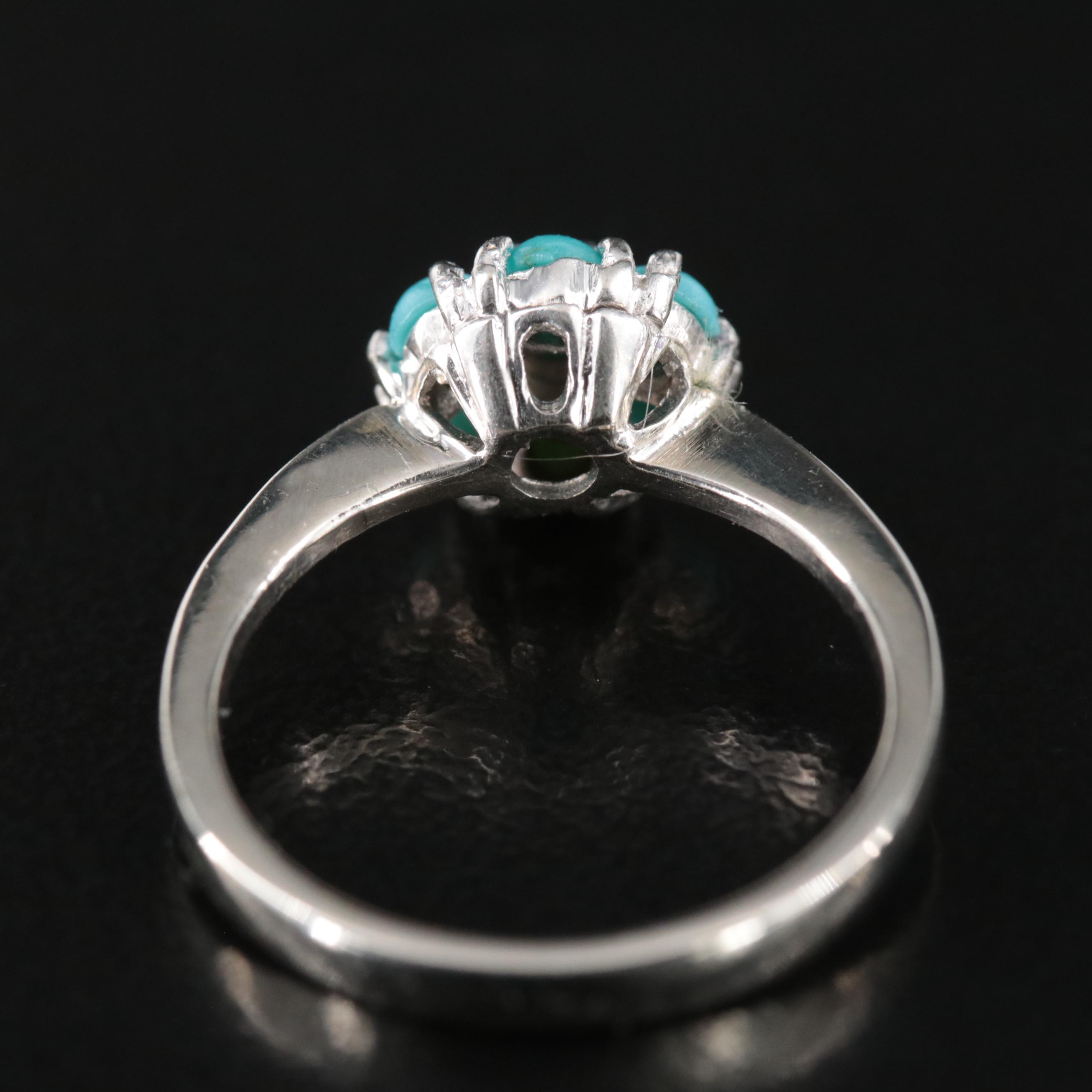 18K Turquoise Cluster Ring