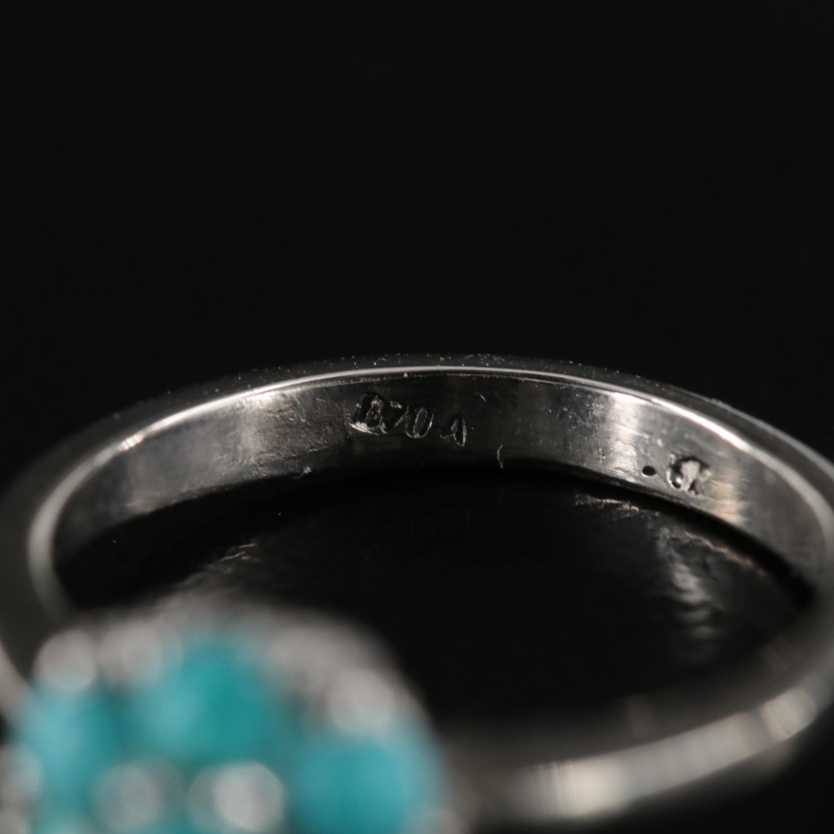 18K Turquoise Cluster Ring