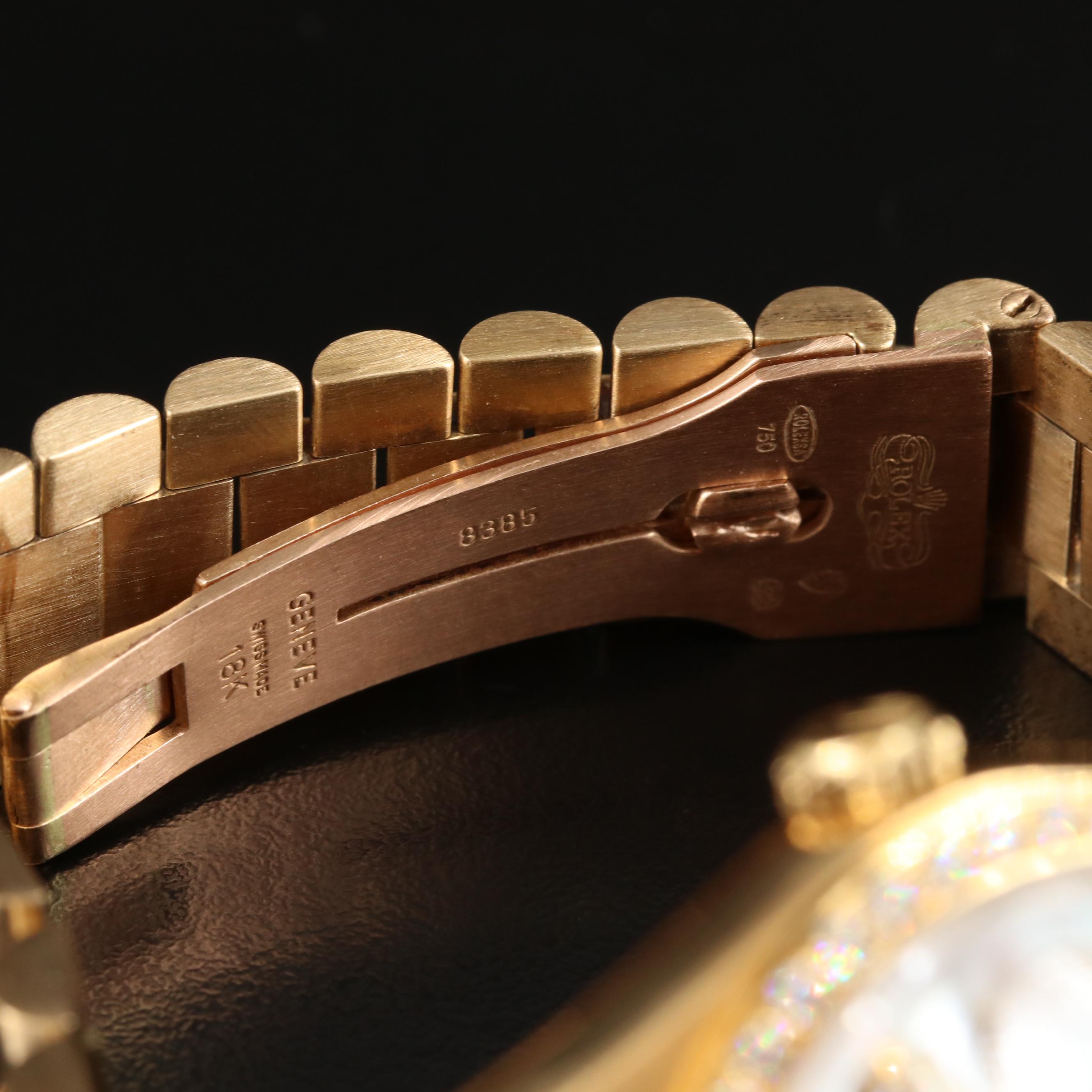 1996 Rolex Day-Date Custom Diamond, Mother-of-Pearl Dial and Bezel Watch