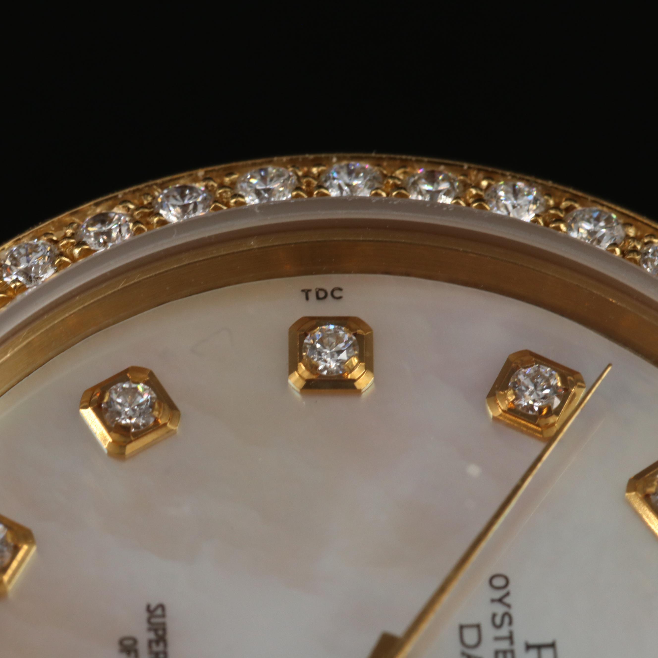 1996 Rolex Day-Date Custom Diamond, Mother-of-Pearl Dial and Bezel Watch