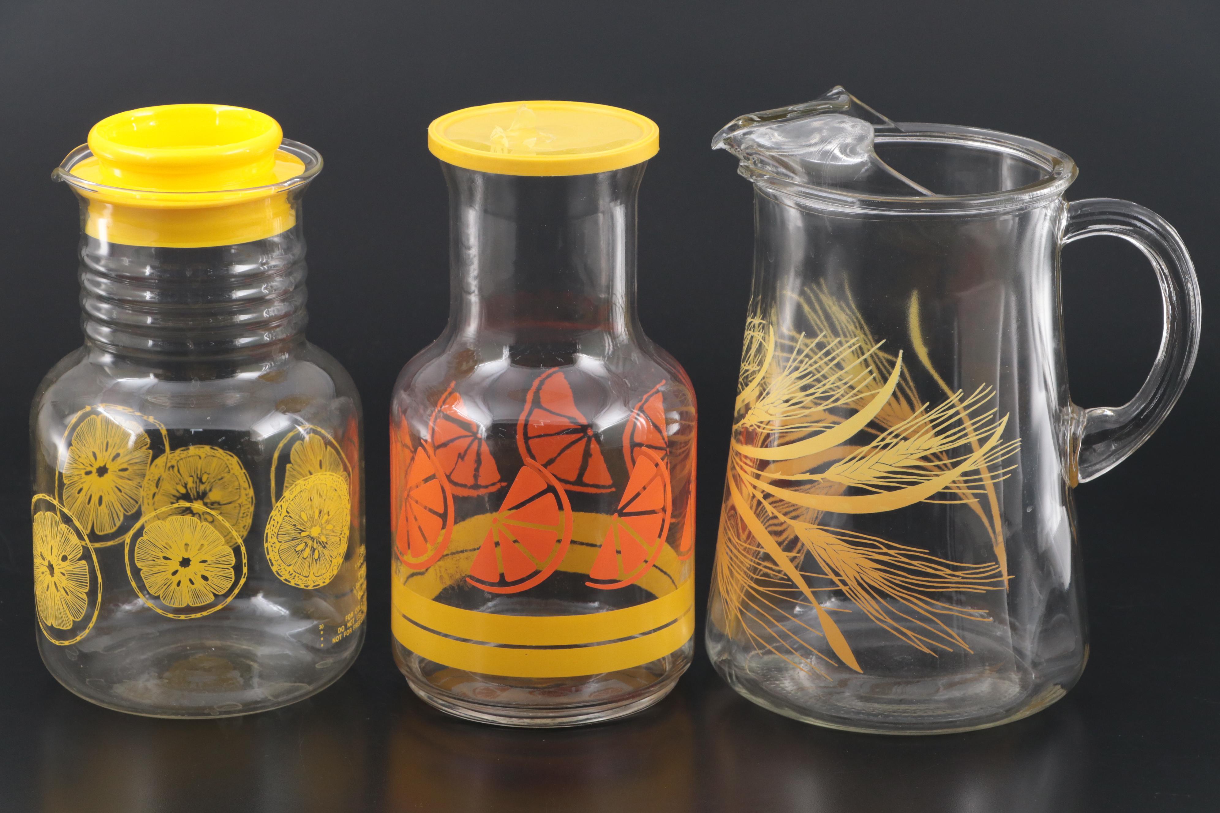 Pyrex with Other Glass Carafes and Pitcher