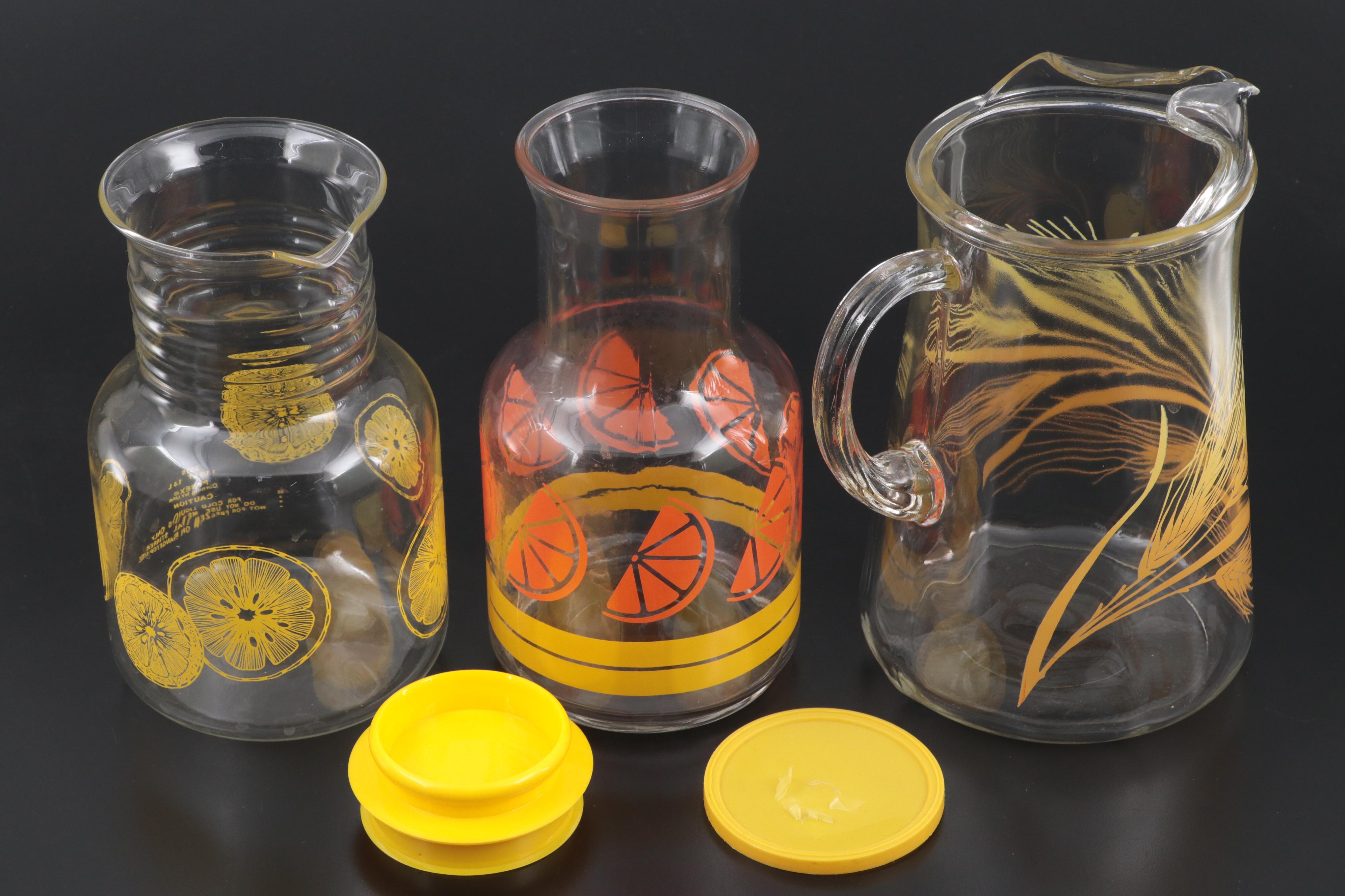 Pyrex with Other Glass Carafes and Pitcher