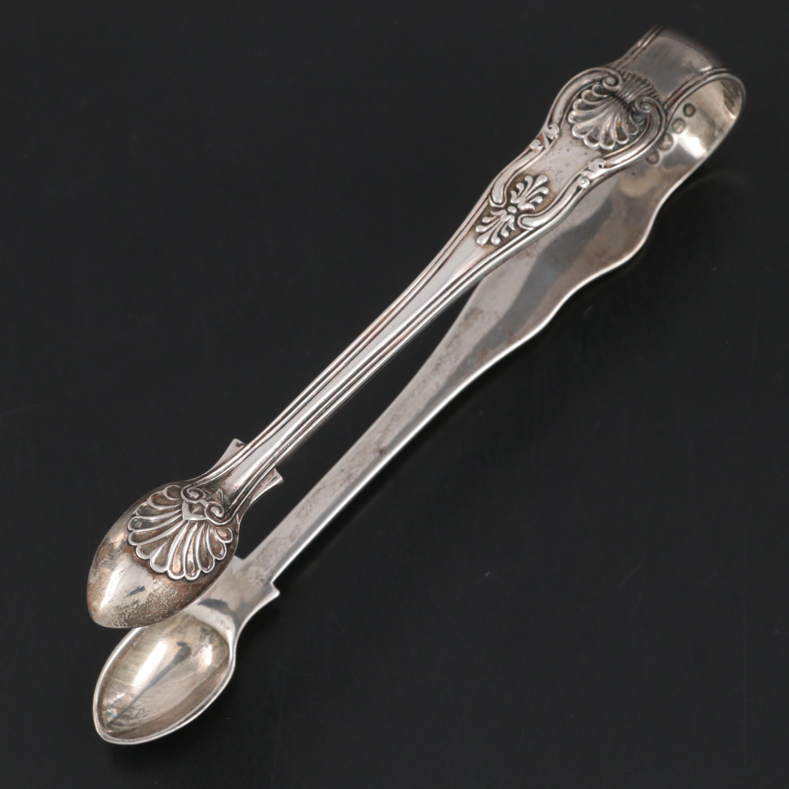 William Eaton of London Sterling Silver Tongs, 1835