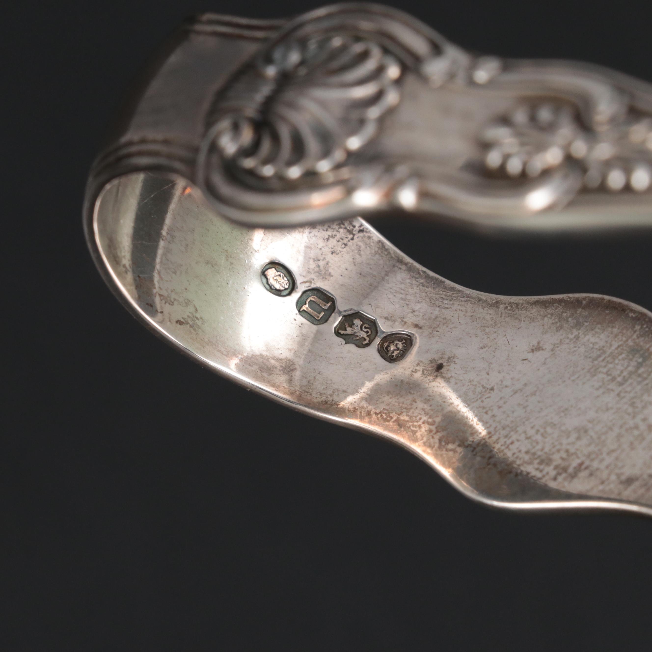 William Eaton of London Sterling Silver Tongs, 1835
