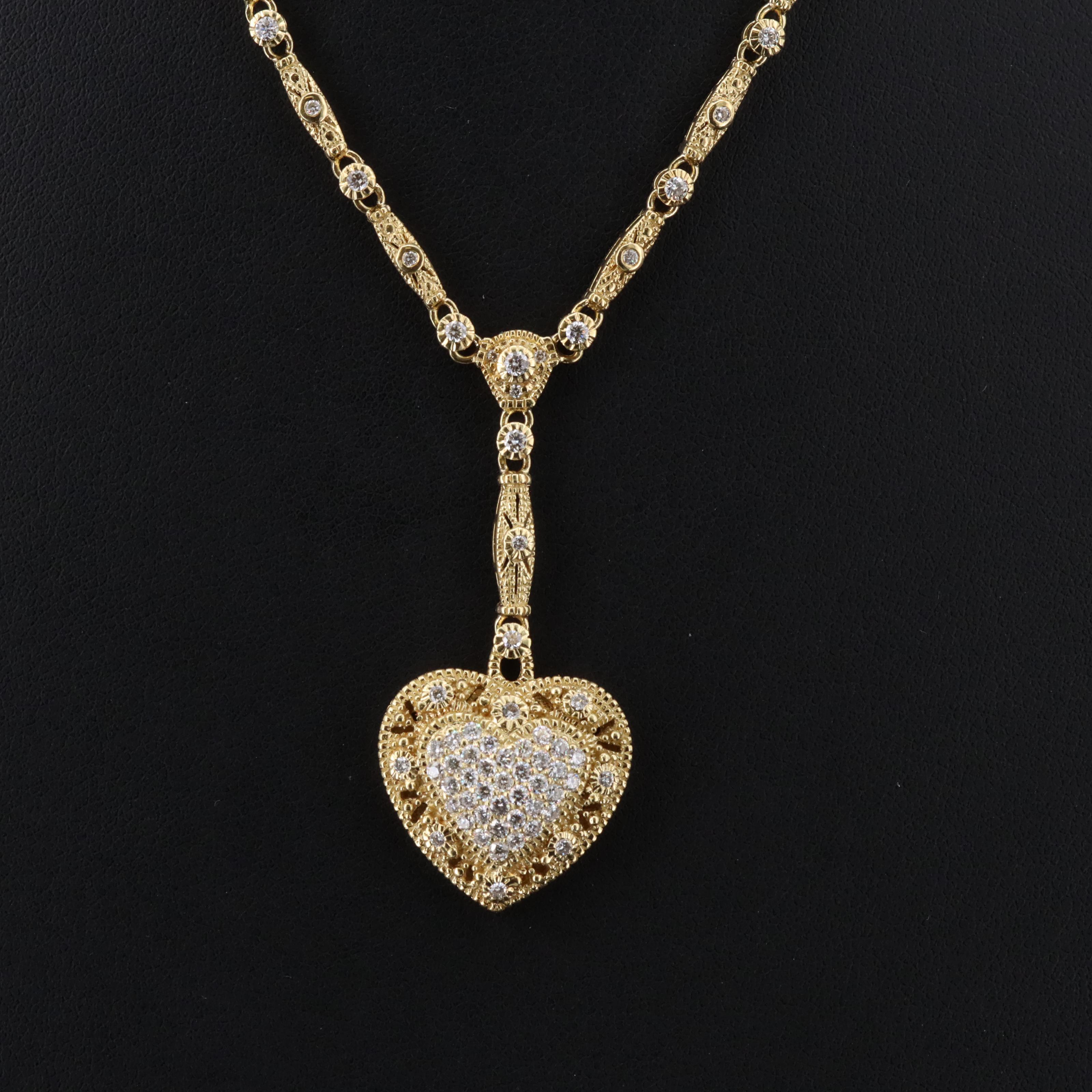 Judith Ripka 18K 1.78 CTW Diamond Pavé Heart Lavalier Necklace
