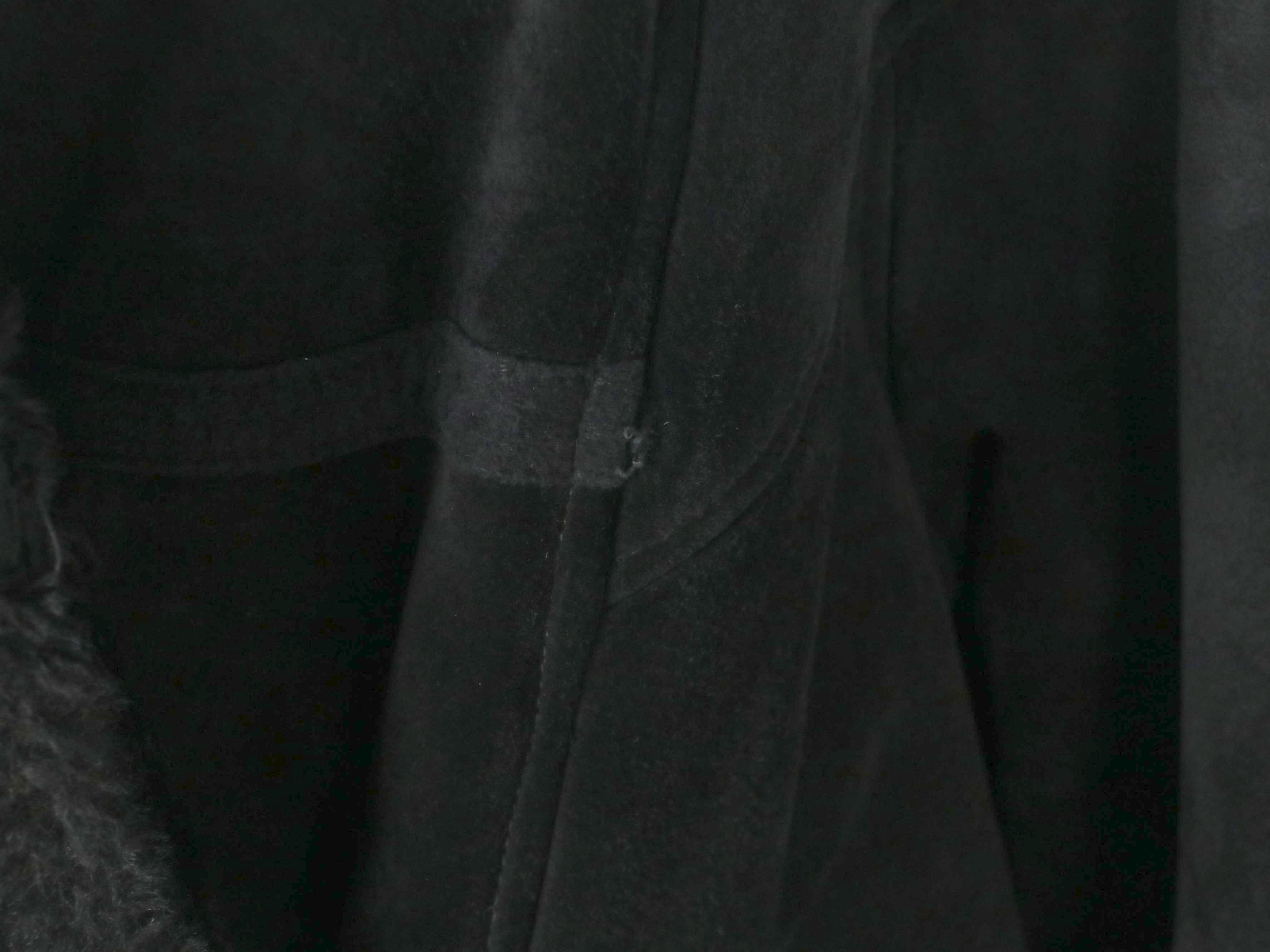 Gallery Black Suede Coat with Faux Fur Lining