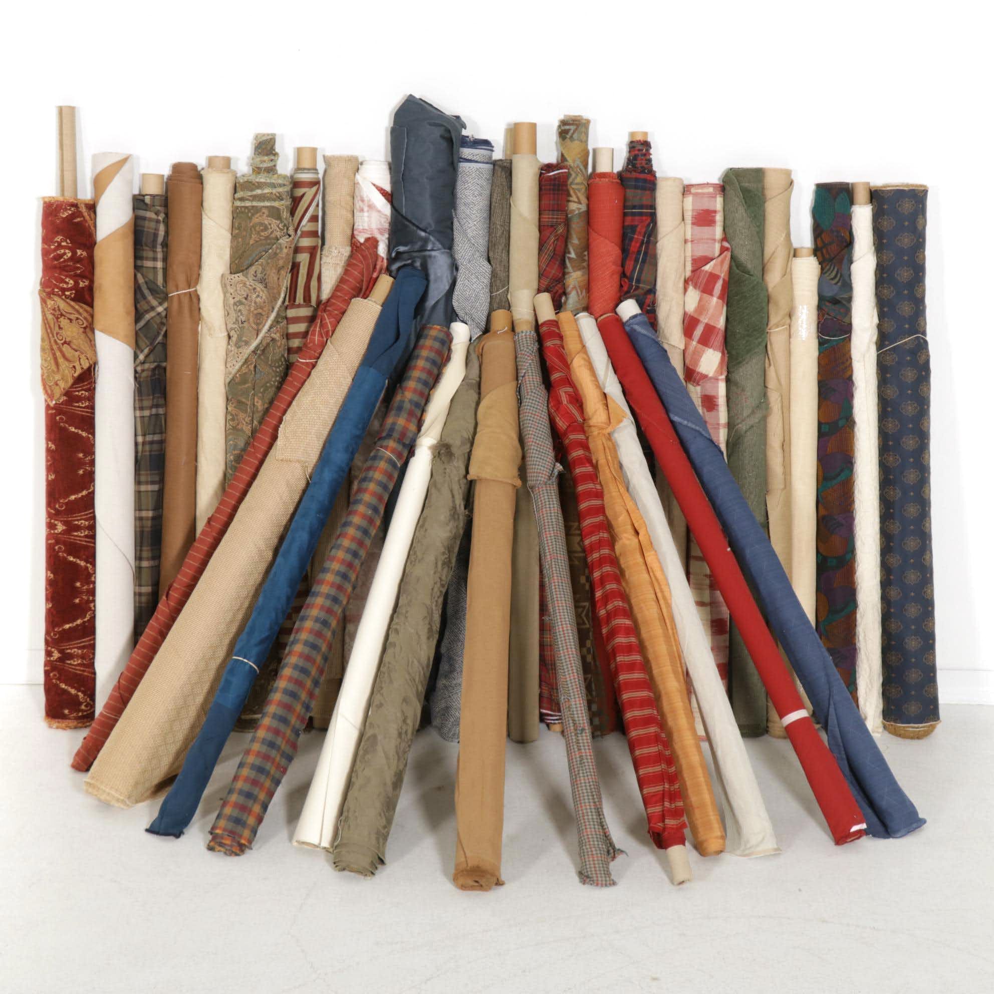 Upholstery and Drapery Fabric Collection, 38 Rolls of Varying Sizes