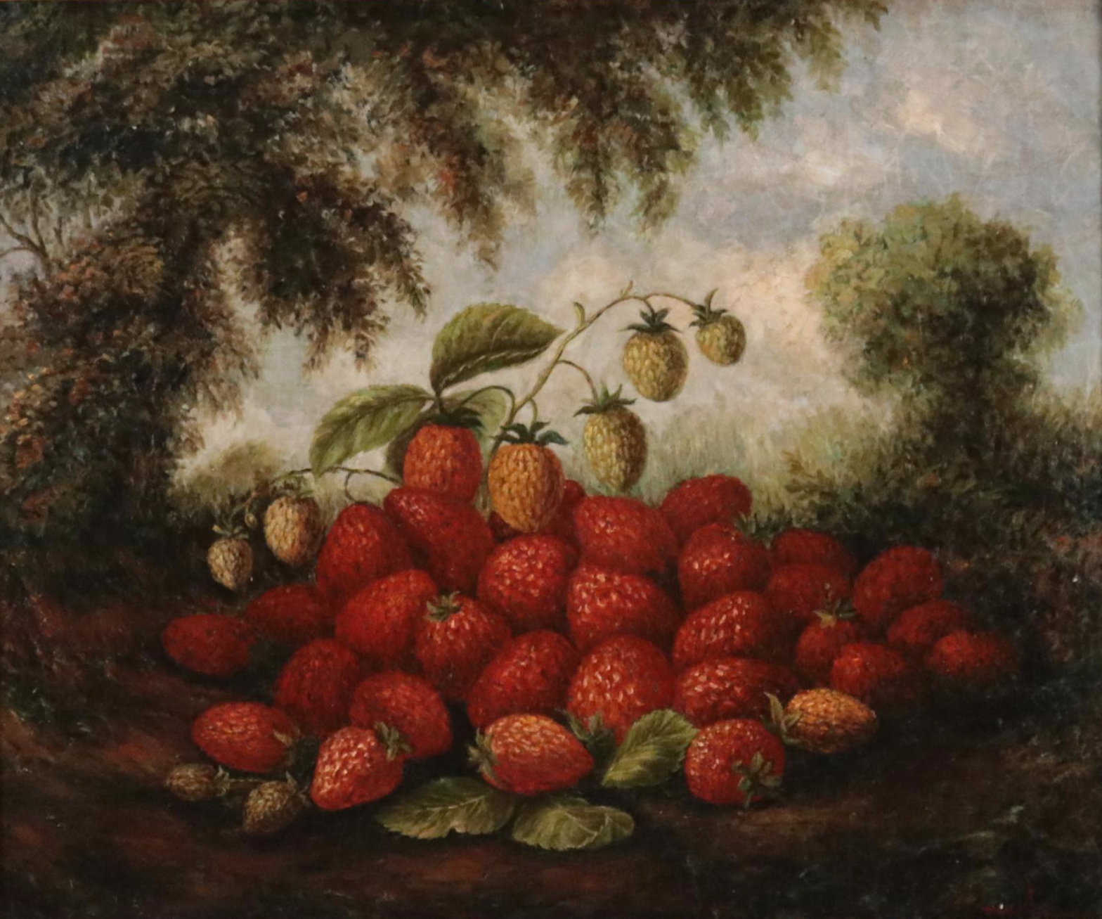 Trevor Jameson Oil Painting of Strawberry Still Life