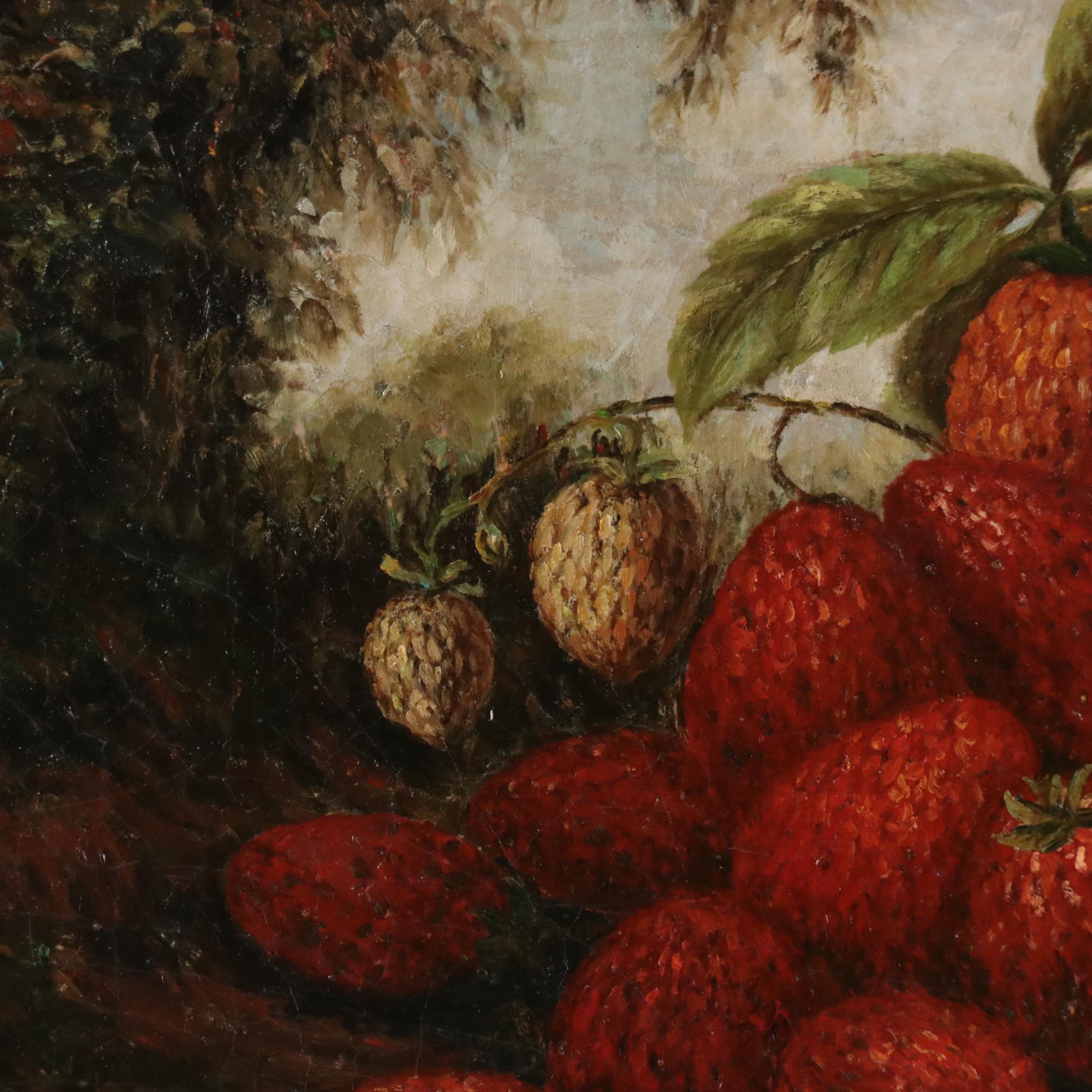 Trevor Jameson Oil Painting of Strawberry Still Life