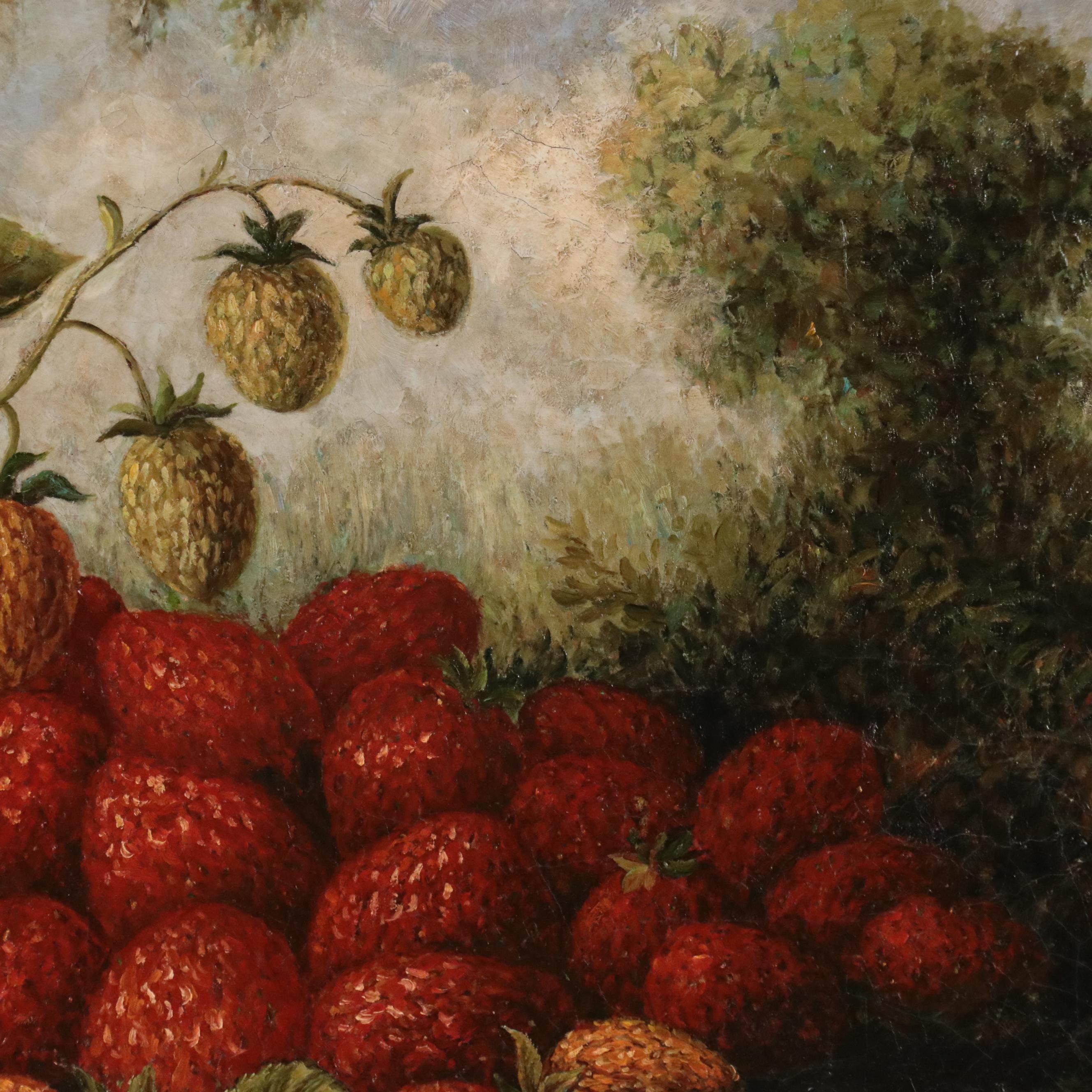 Trevor Jameson Oil Painting of Strawberry Still Life