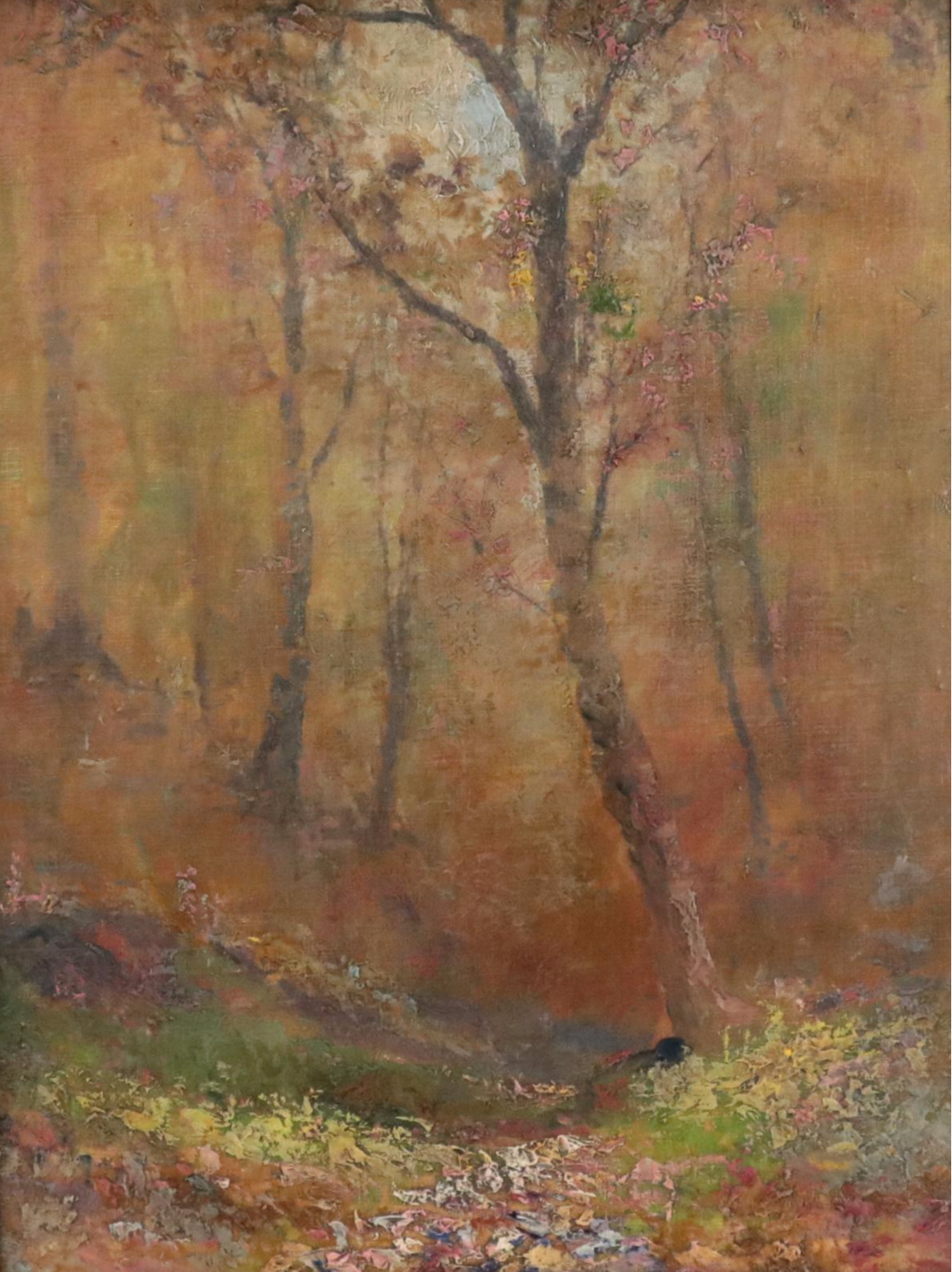 Forest Landscape Oil Painting, Mid to Late 20th Century