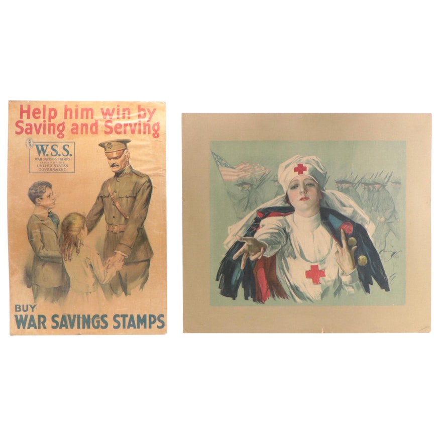WWI Propaganda Posters Including Lithograph After Harrison Fisher