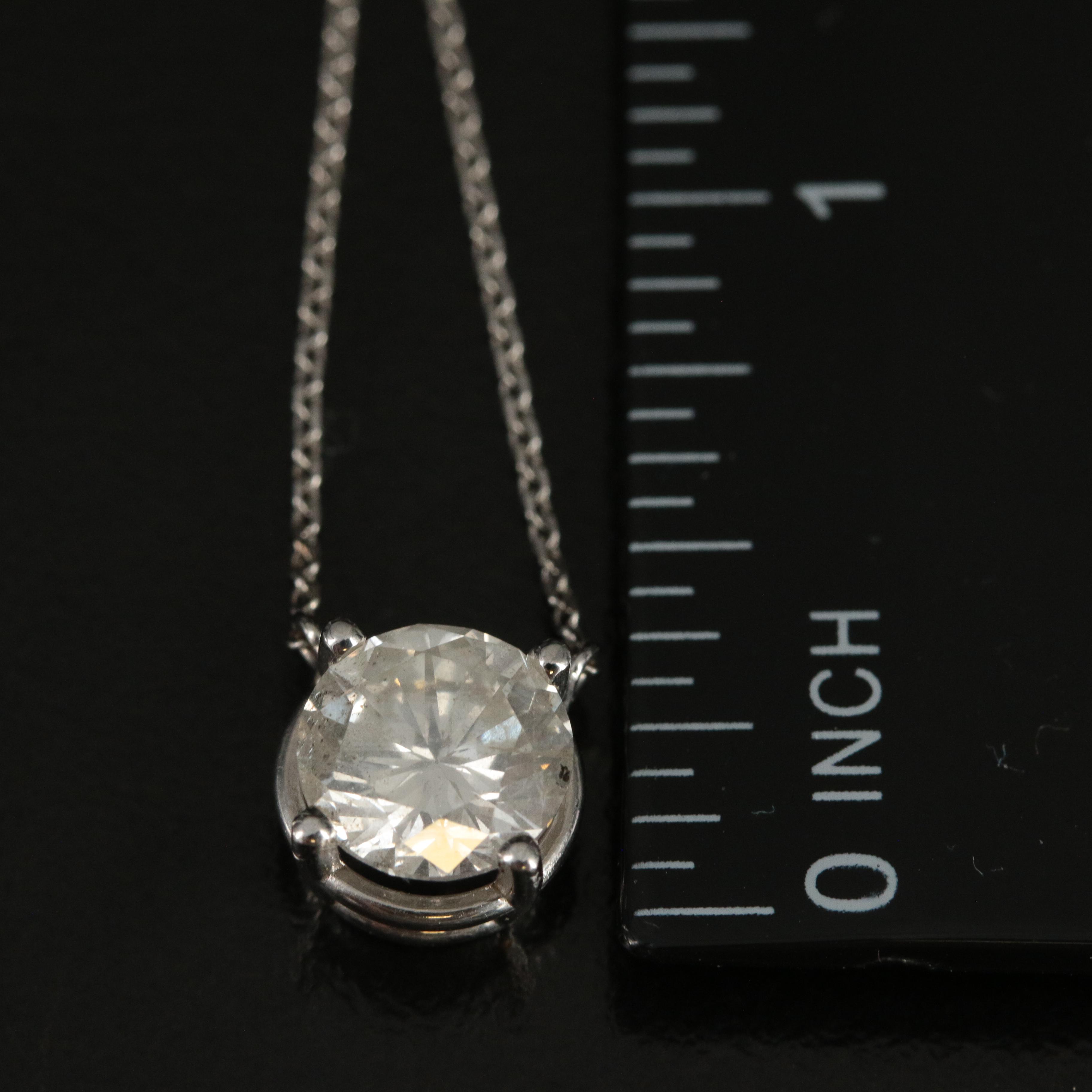 14kt Oval Solitaire .22ct Diamond Necklace main image 1