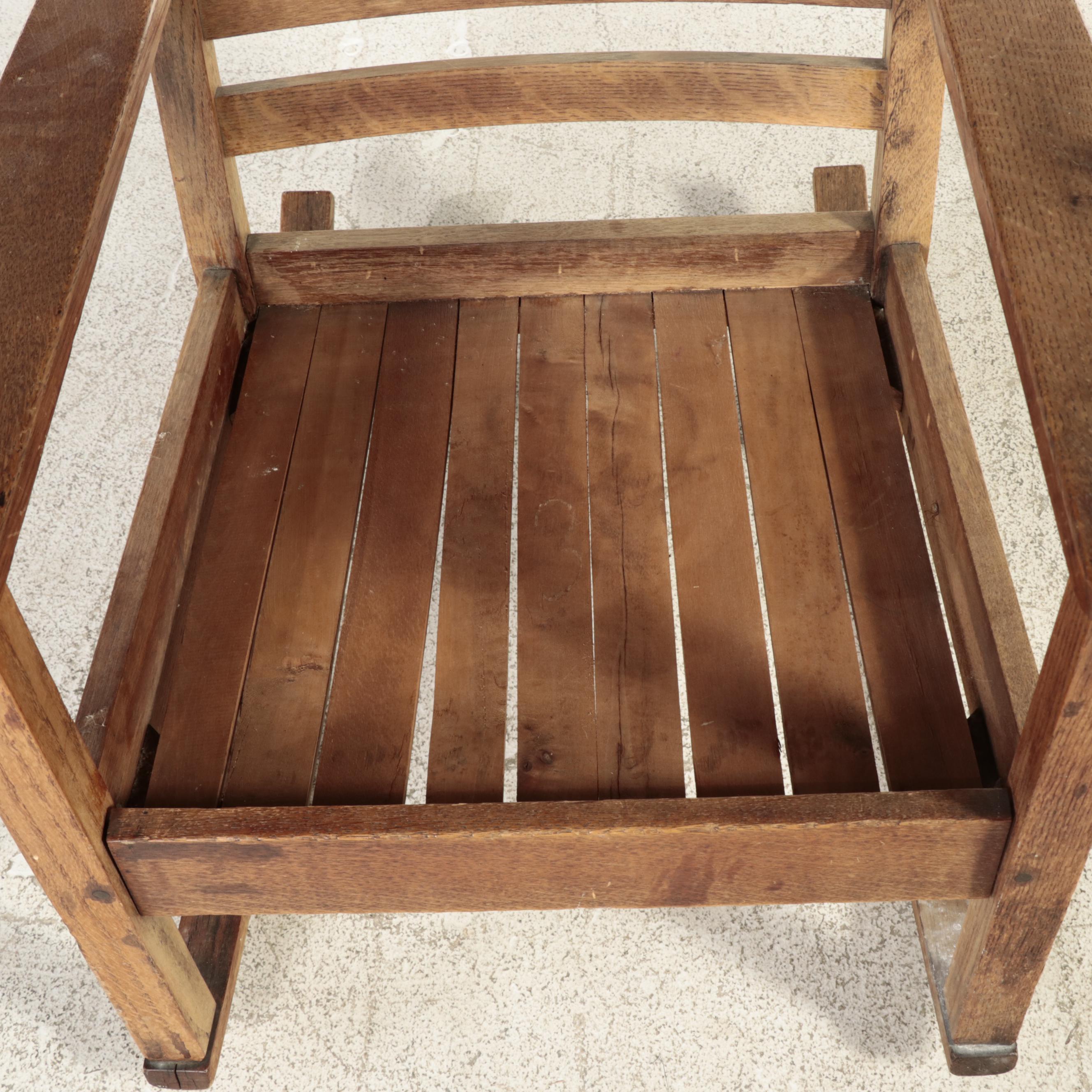 Stickley Bros. Co. Arts and Crafts Quartersawn Oak Rocker, Early 20th Century