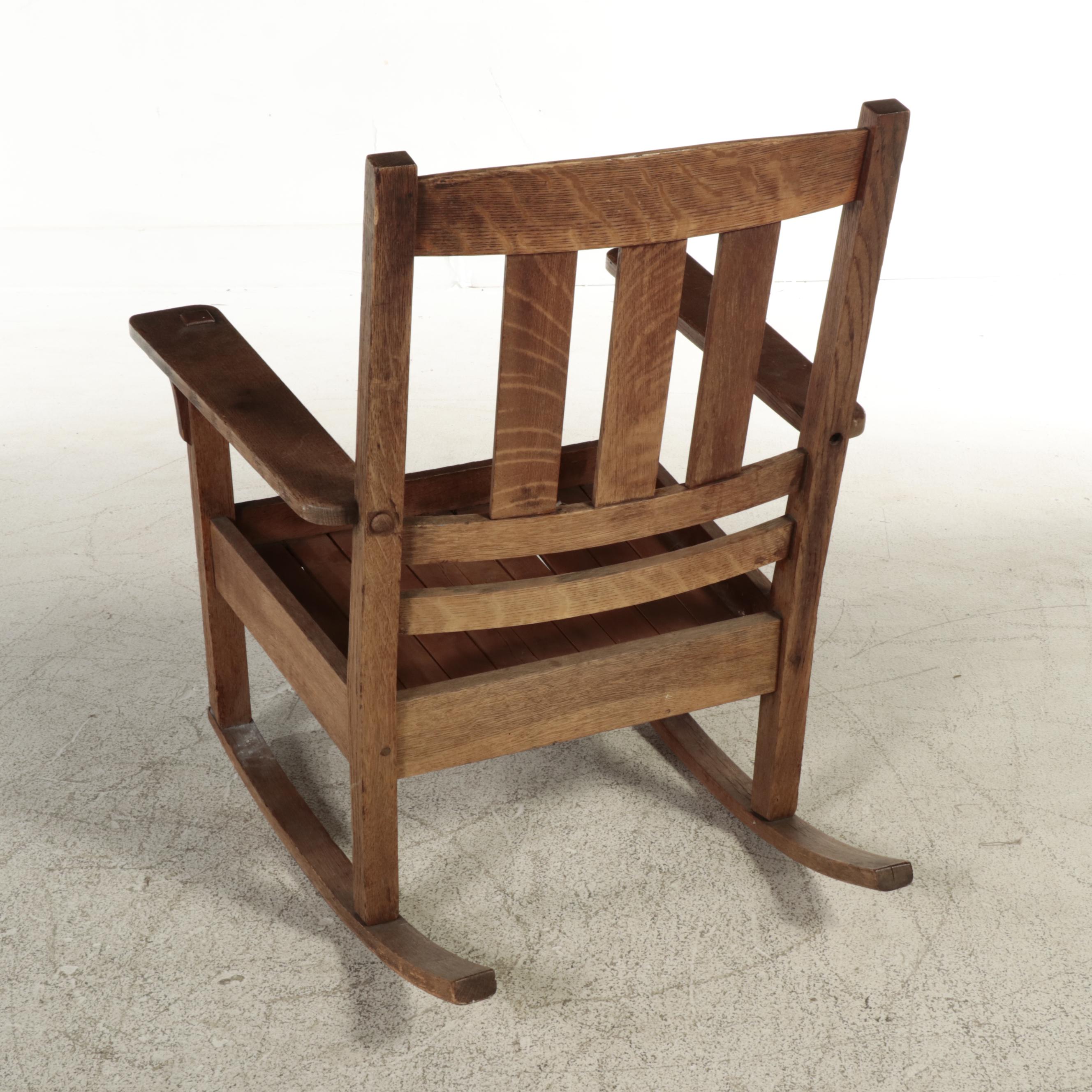 Stickley Bros. Co. Arts and Crafts Quartersawn Oak Rocker, Early 20th Century