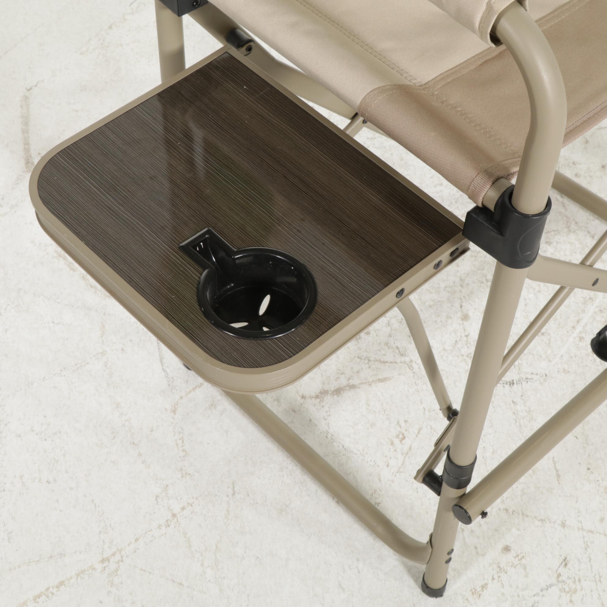 Pair of Bass Pro Shops Eclipse Folding Camp Chairs with Attached Side Tables