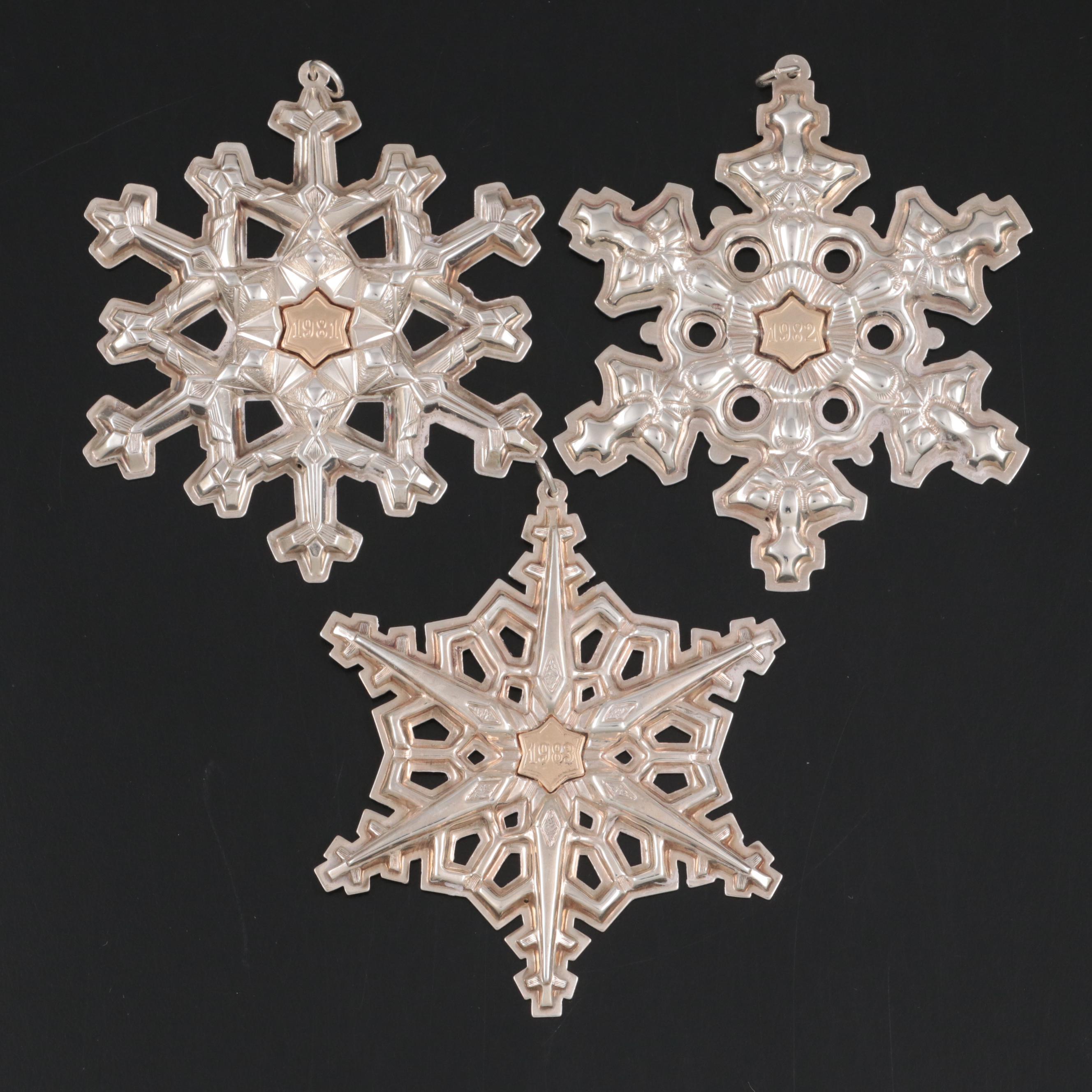 Gorham Sterling Silver Snowflake Christmas Tree Ornament