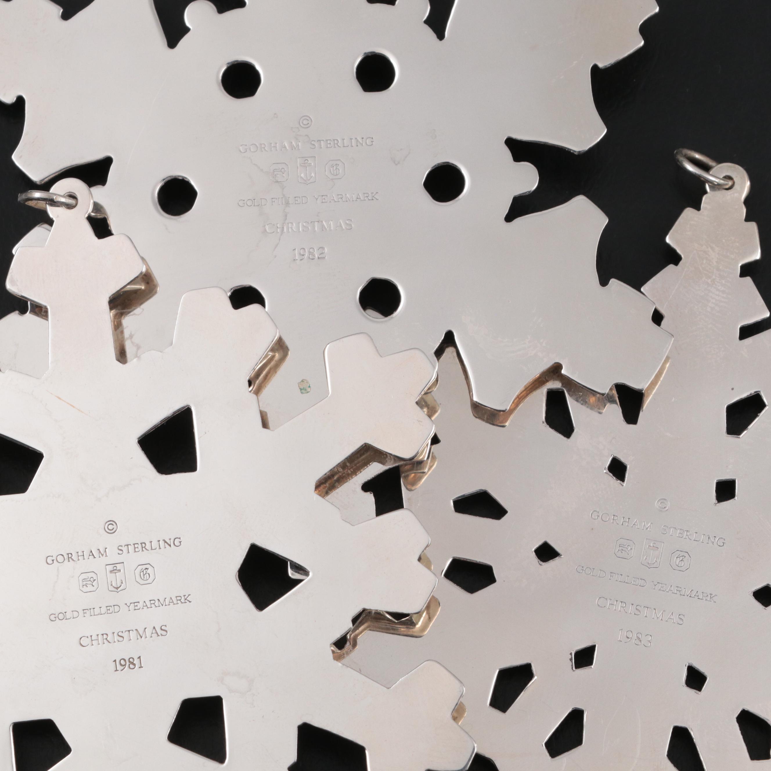 Gorham Sterling Silver Snowflake Christmas Tree Ornament