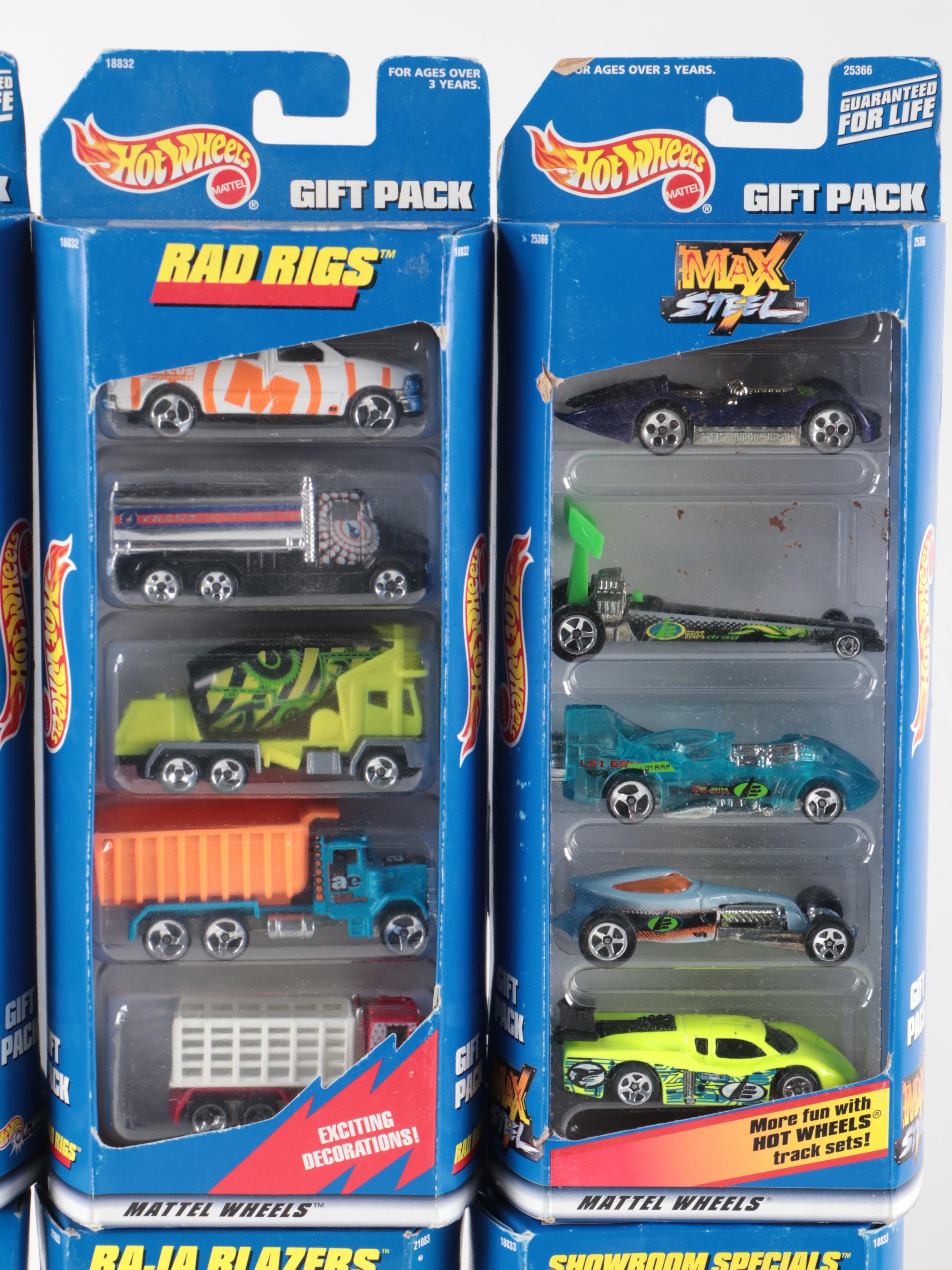 Hot Wheels Figure 8, Rad Rigs and More Gift Pack Diecast Vehicle Sets