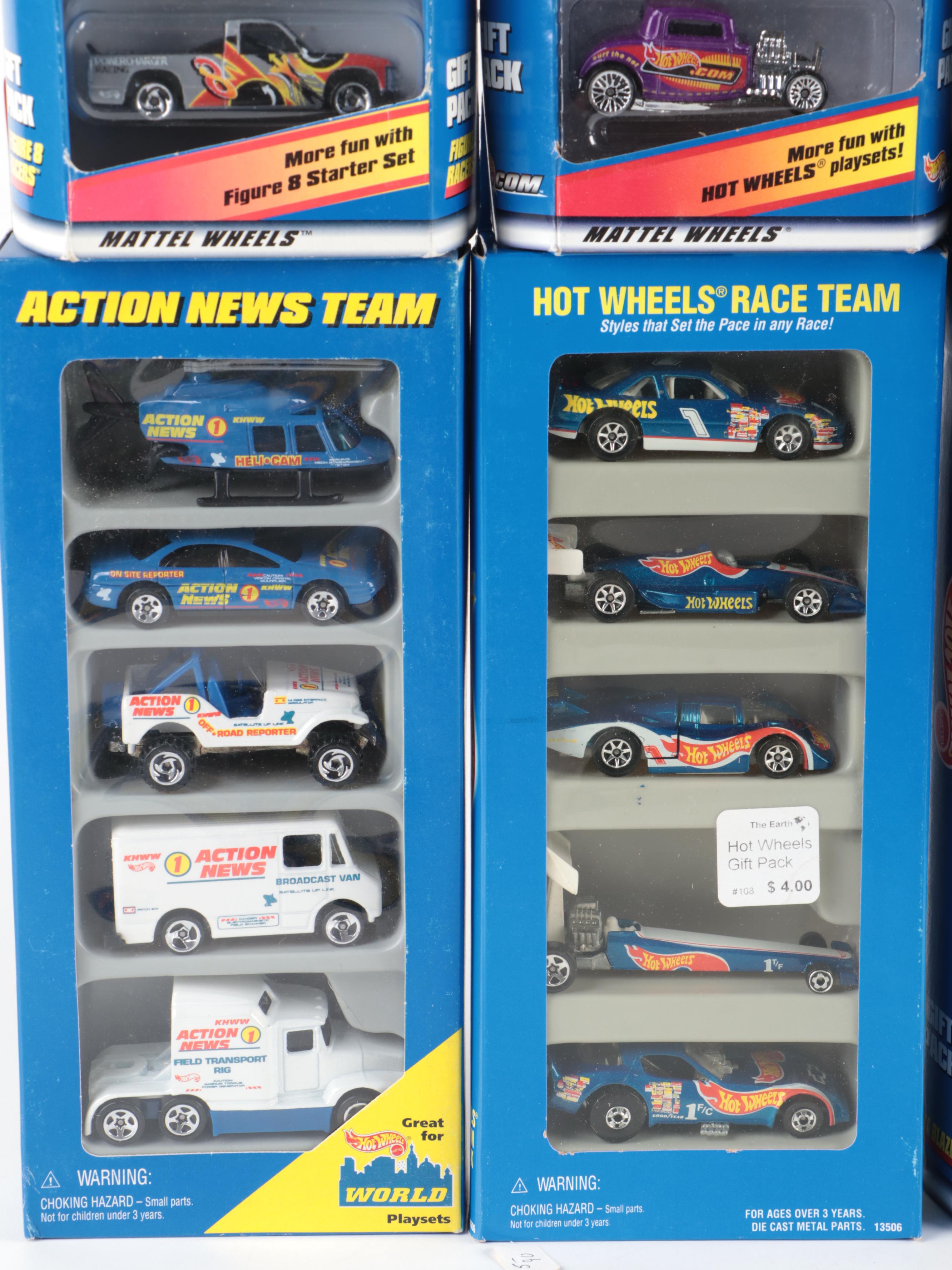 Hot Wheels Figure 8, Rad Rigs and More Gift Pack Diecast Vehicle Sets