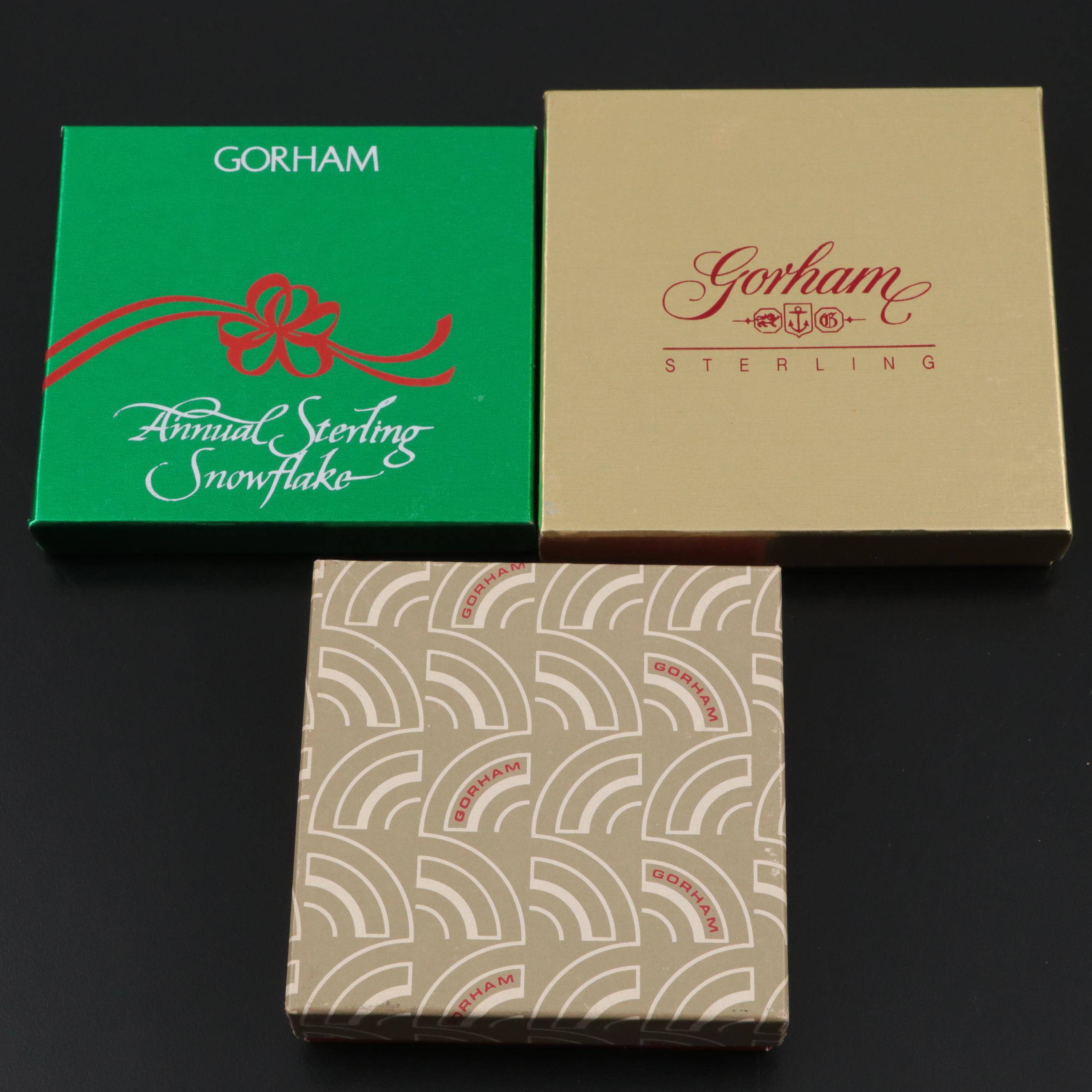 Gorham Sterling Silver and Silver Plate Snowflake Ornaments