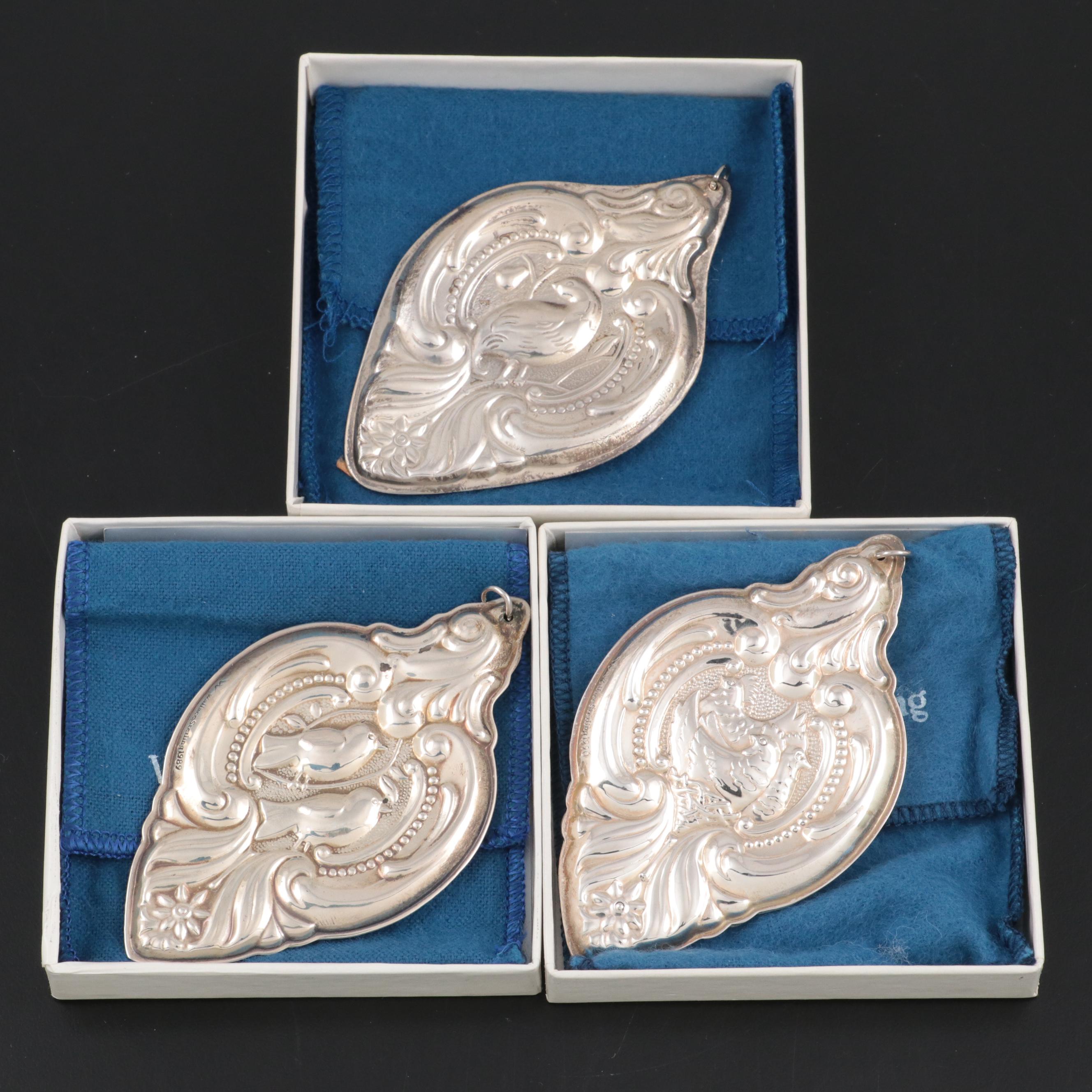 Wallace "Twelve Days of Christmas" Sterling Silver Christmas Ornaments