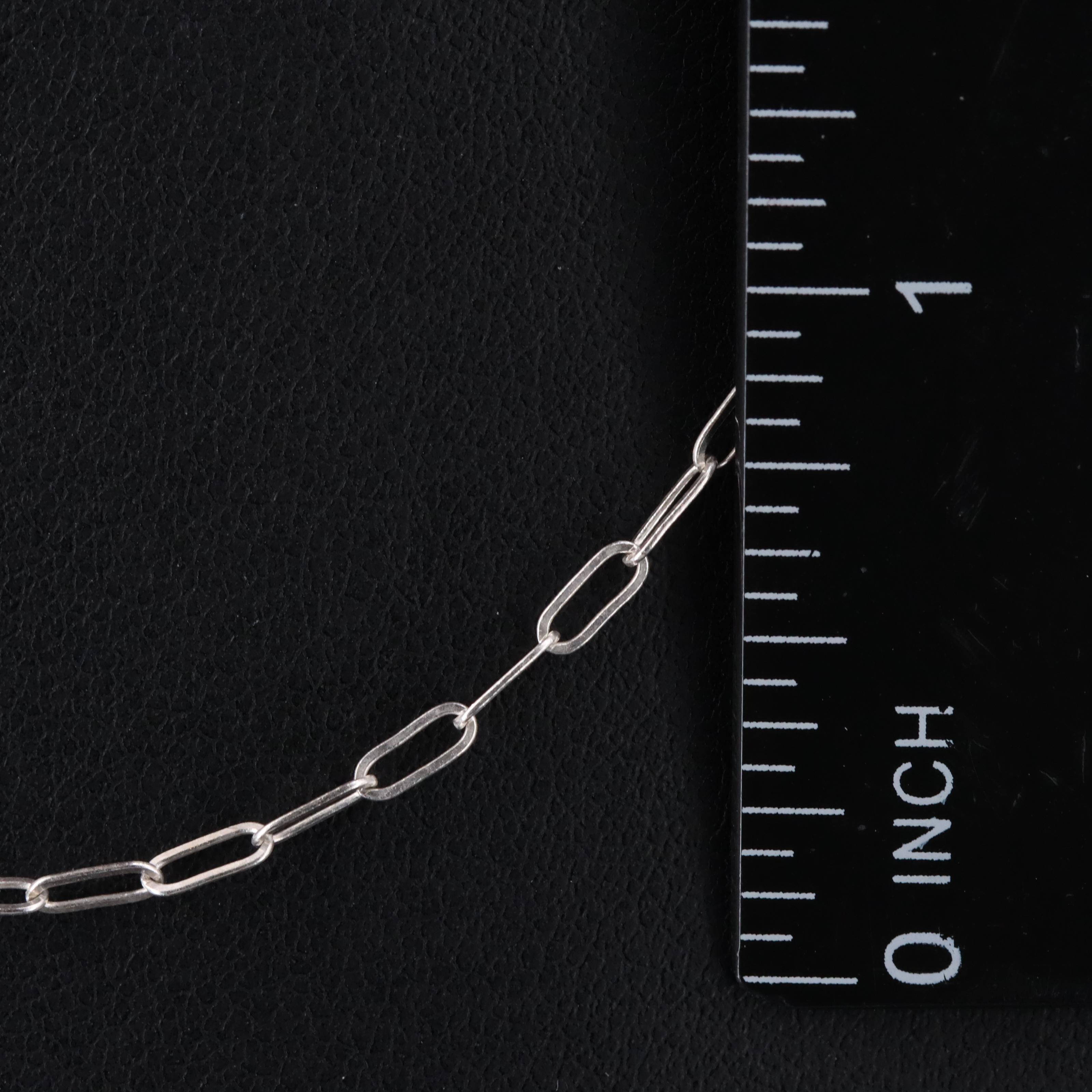 Sterling Paper Clip Chain Necklace EBTH