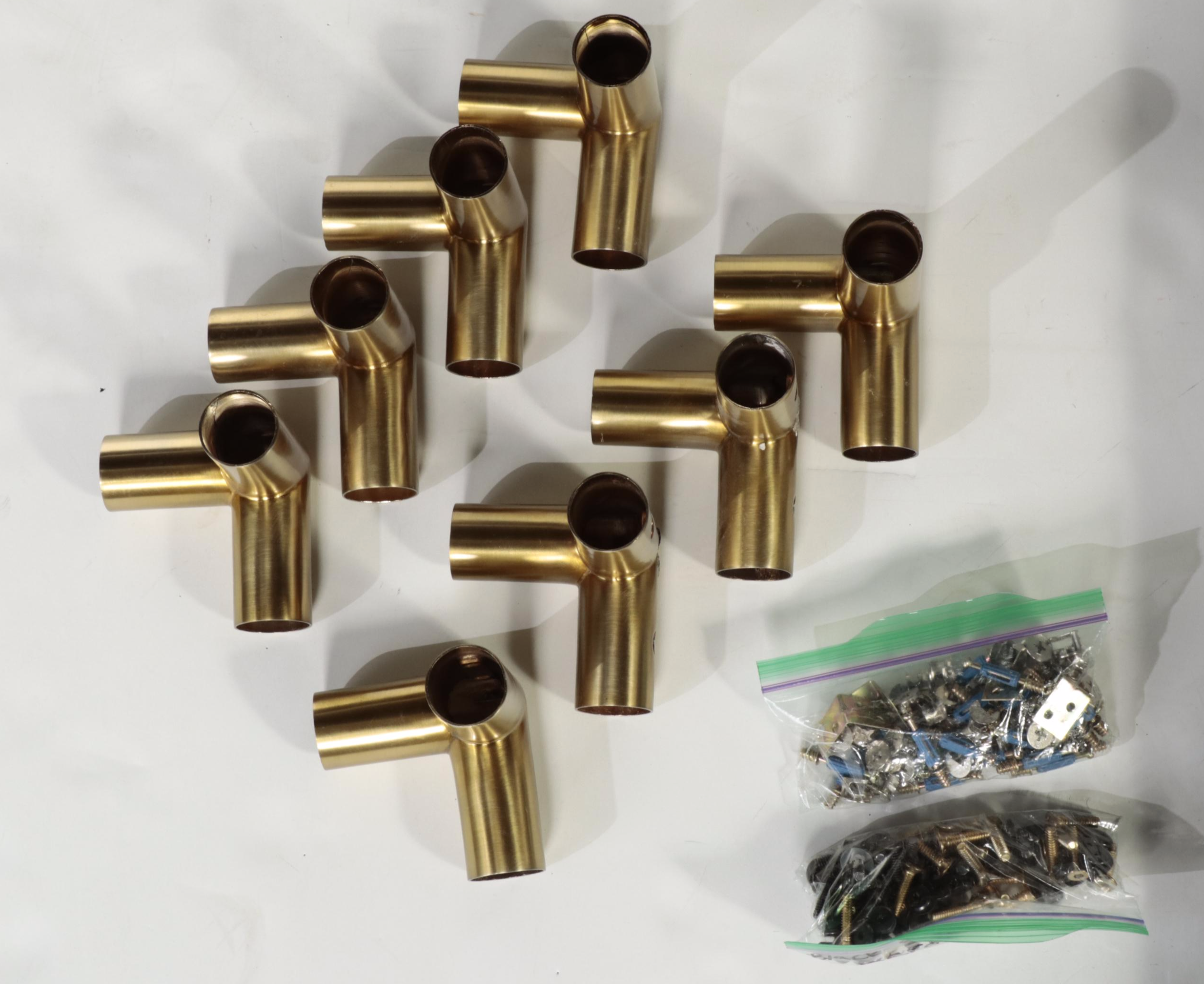 Matt Black Metal King Bed Frame with Brushed Brass Finish Fittings