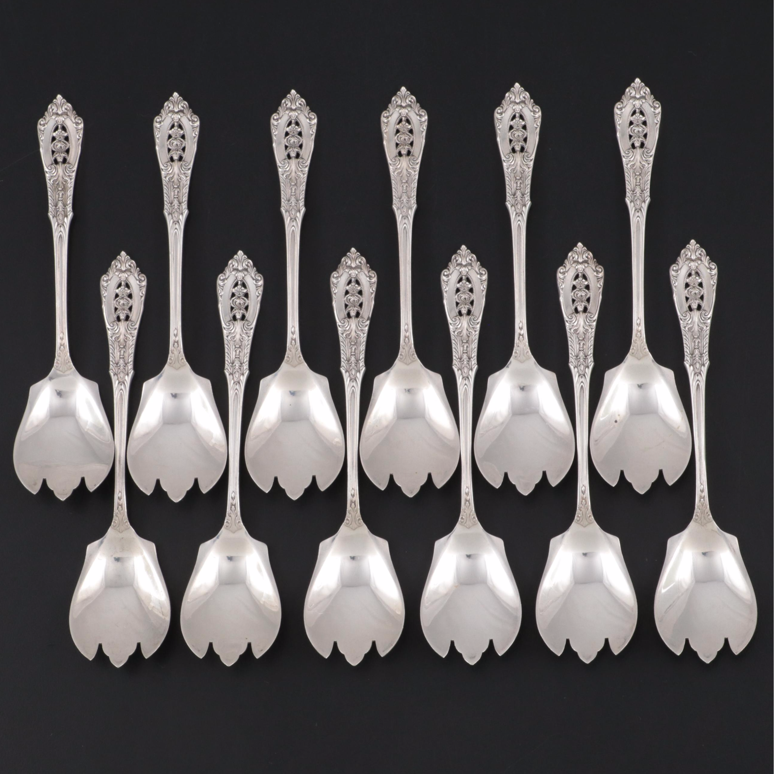 Wallace "Rose Point" Sterling Silver Ice Cream Forks