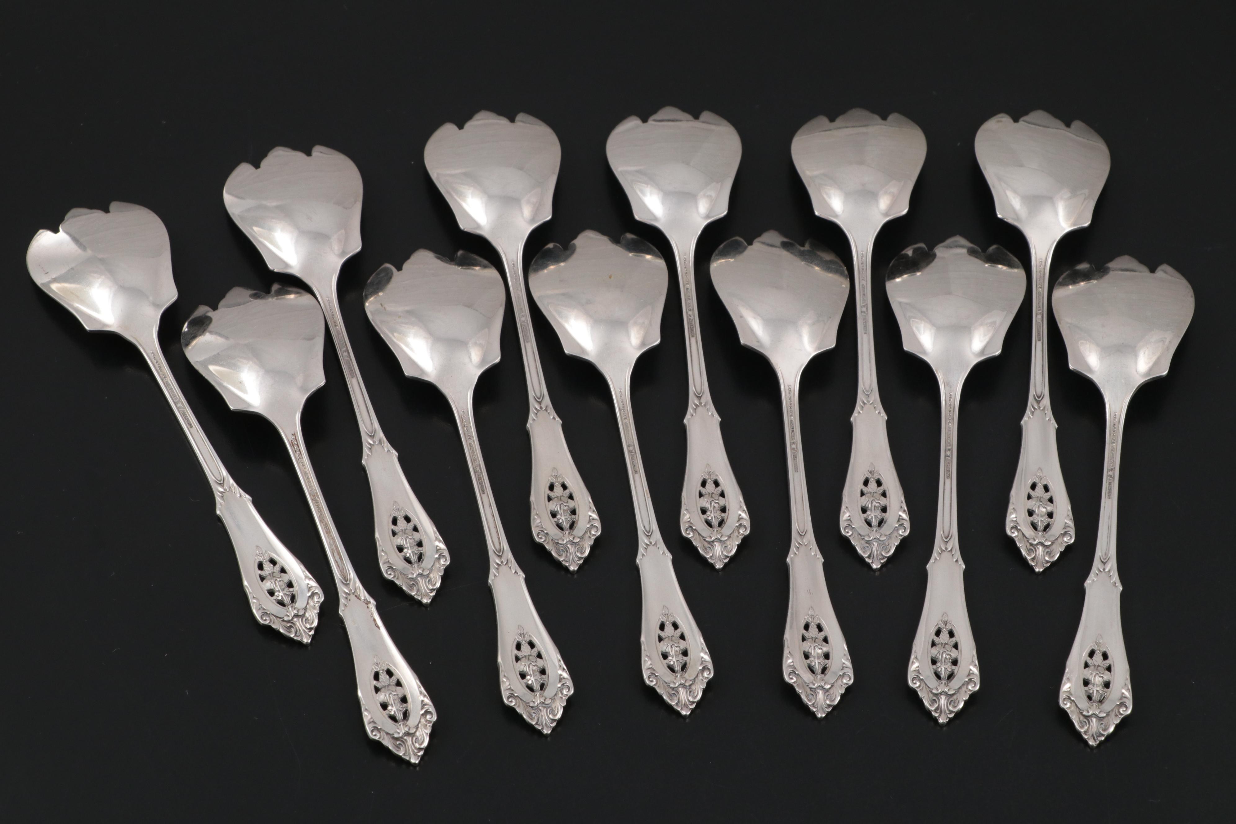 Wallace "Rose Point" Sterling Silver Ice Cream Forks