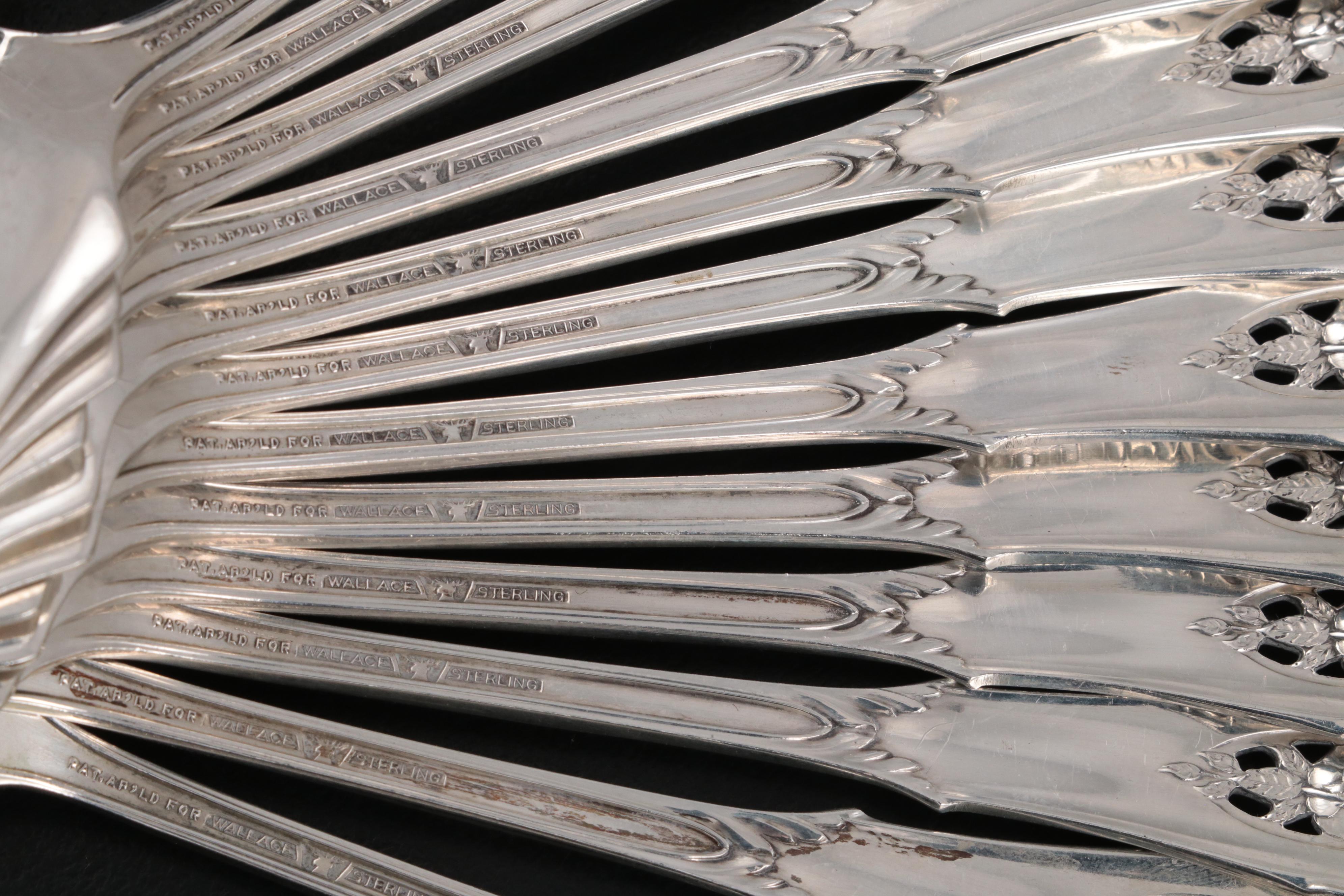 Wallace "Rose Point" Sterling Silver Ice Cream Forks