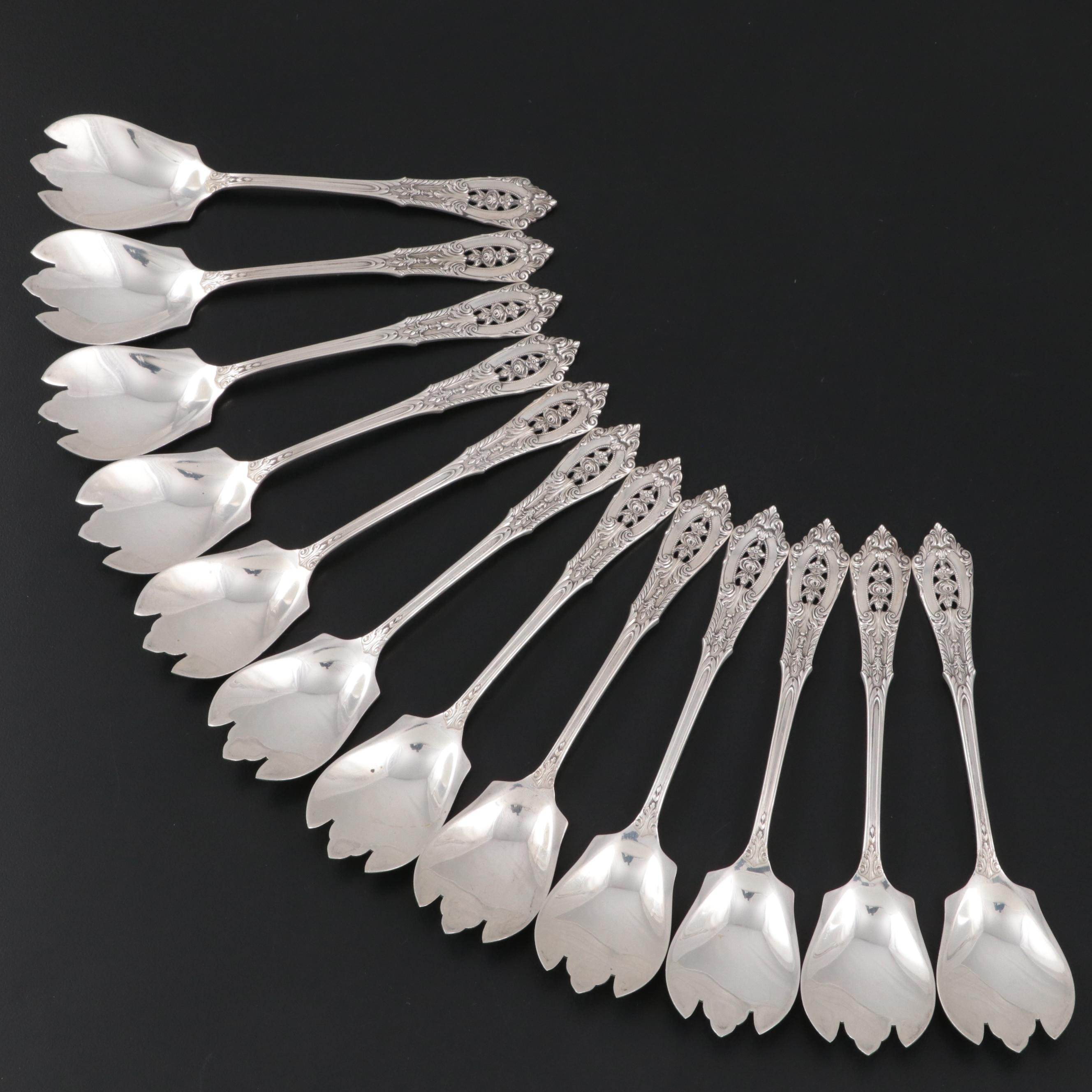 Wallace "Rose Point" Sterling Silver Ice Cream Forks