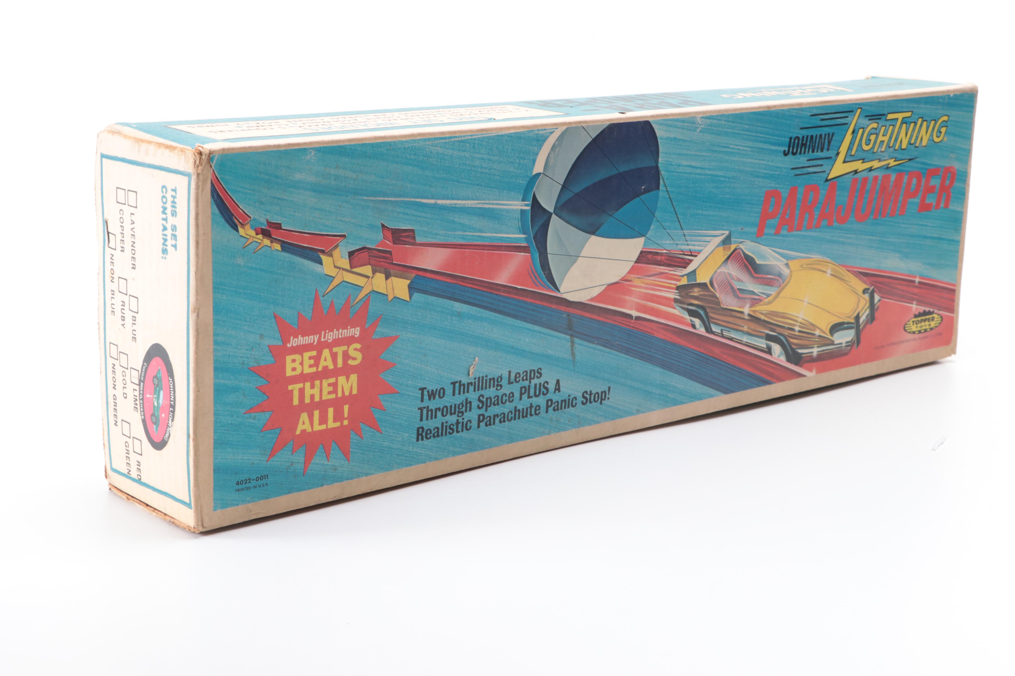 Tooper Toys "Johnny Lighting Parajumper" Track and Cars in Carrying Case, 1960s