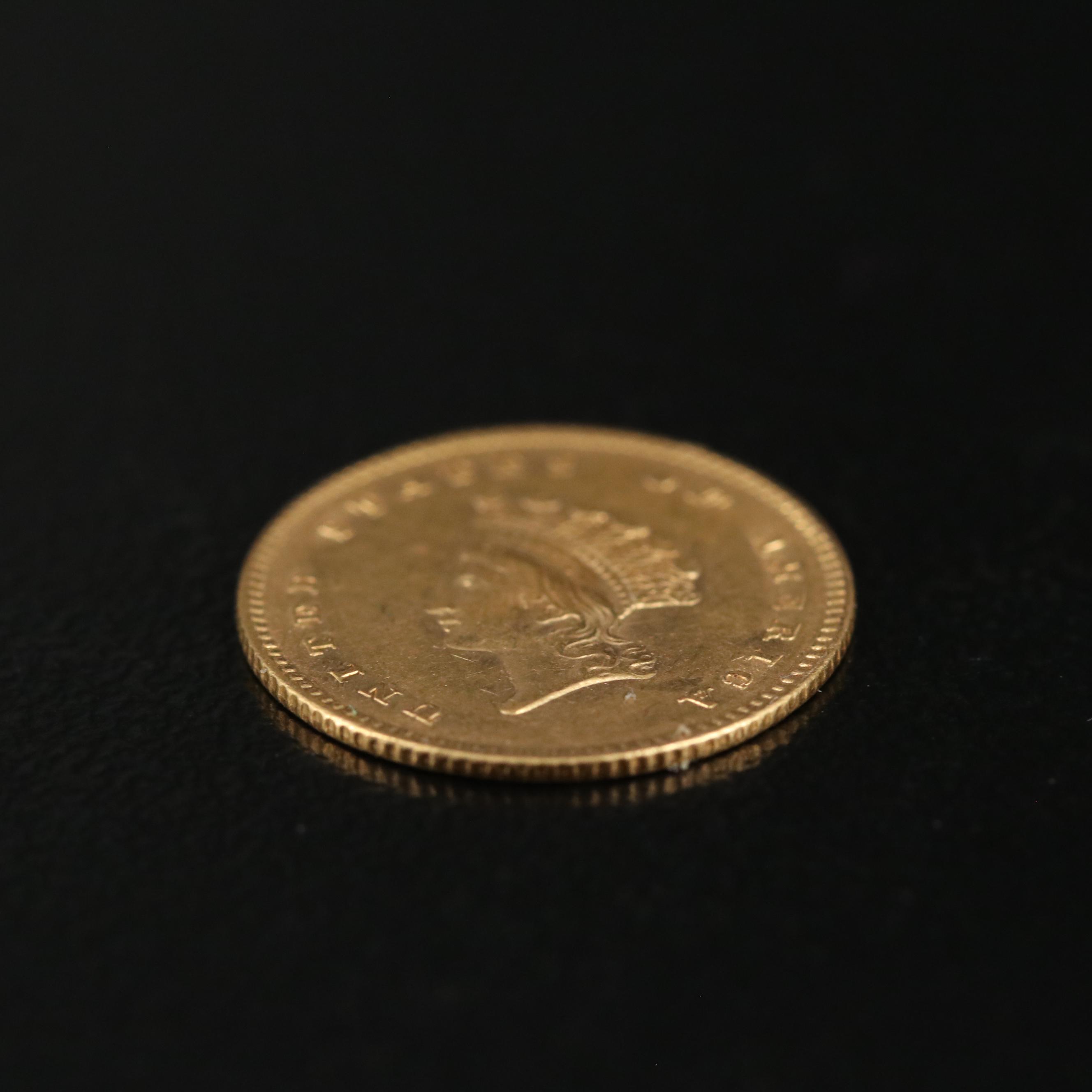 1854 Type II Indian Princess $1 Gold Coin