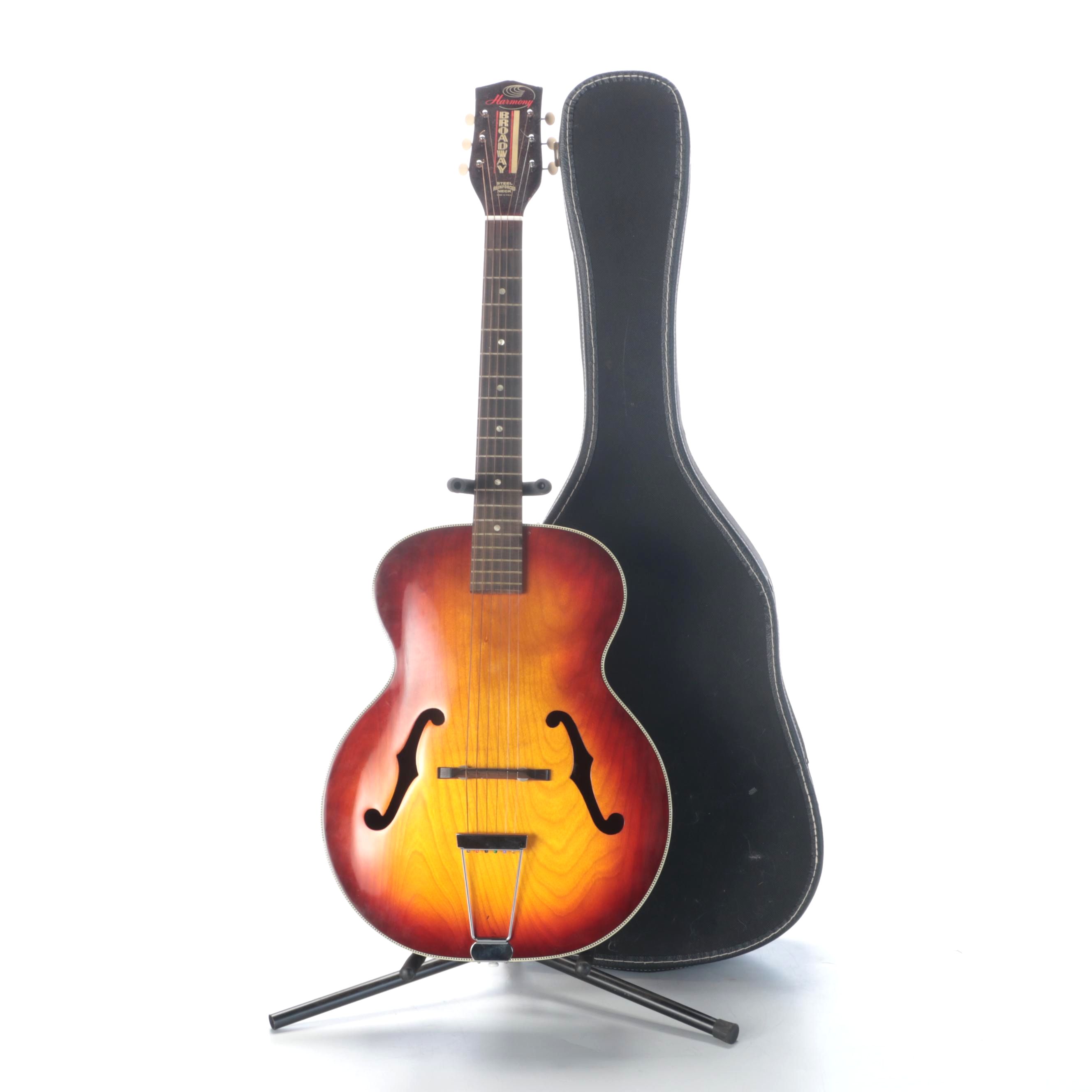 Harmony Broadway Vintage Right-Handed Acoustic Guitar with Case